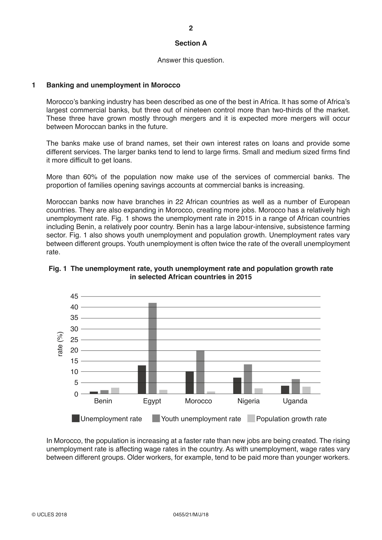 Cambridge IGCSE Economics 0455 2018 May/June Paper 2 · Variant 1 question paper, page 2 of 8