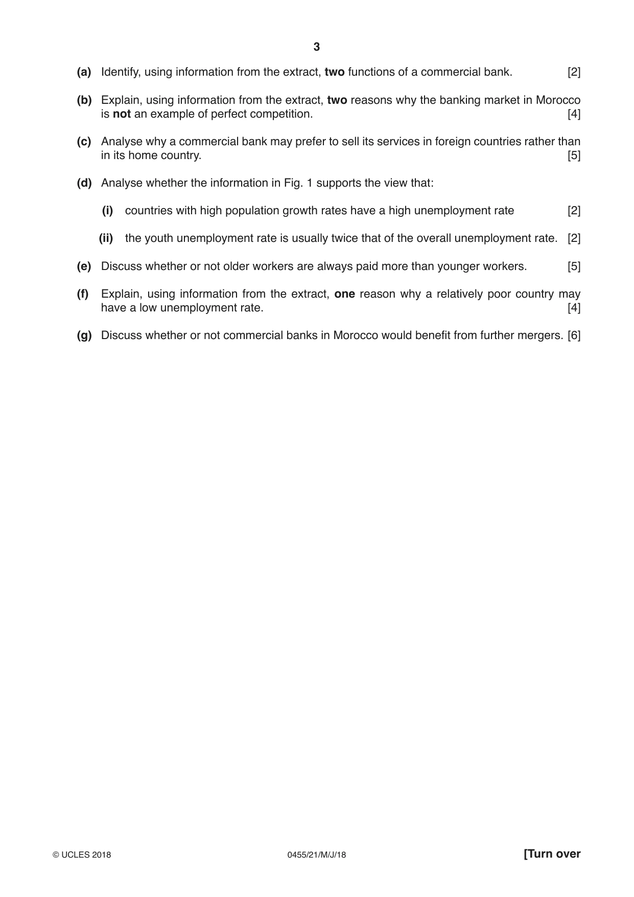 Cambridge IGCSE Economics 0455 2018 May/June Paper 2 · Variant 1 question paper, page 3 of 8
