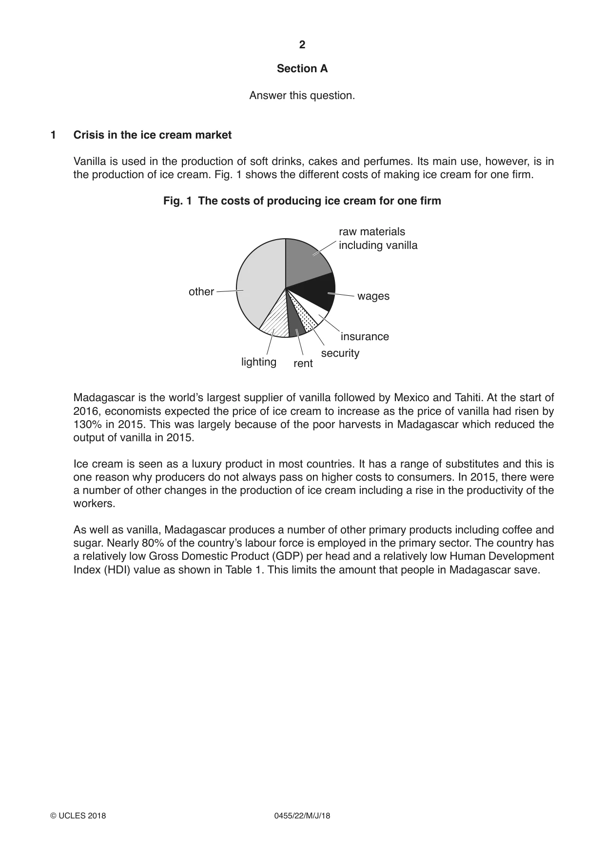 Cambridge IGCSE Economics 0455 2018 May/June Paper 2 · Variant 2 question paper, page 2 of 8