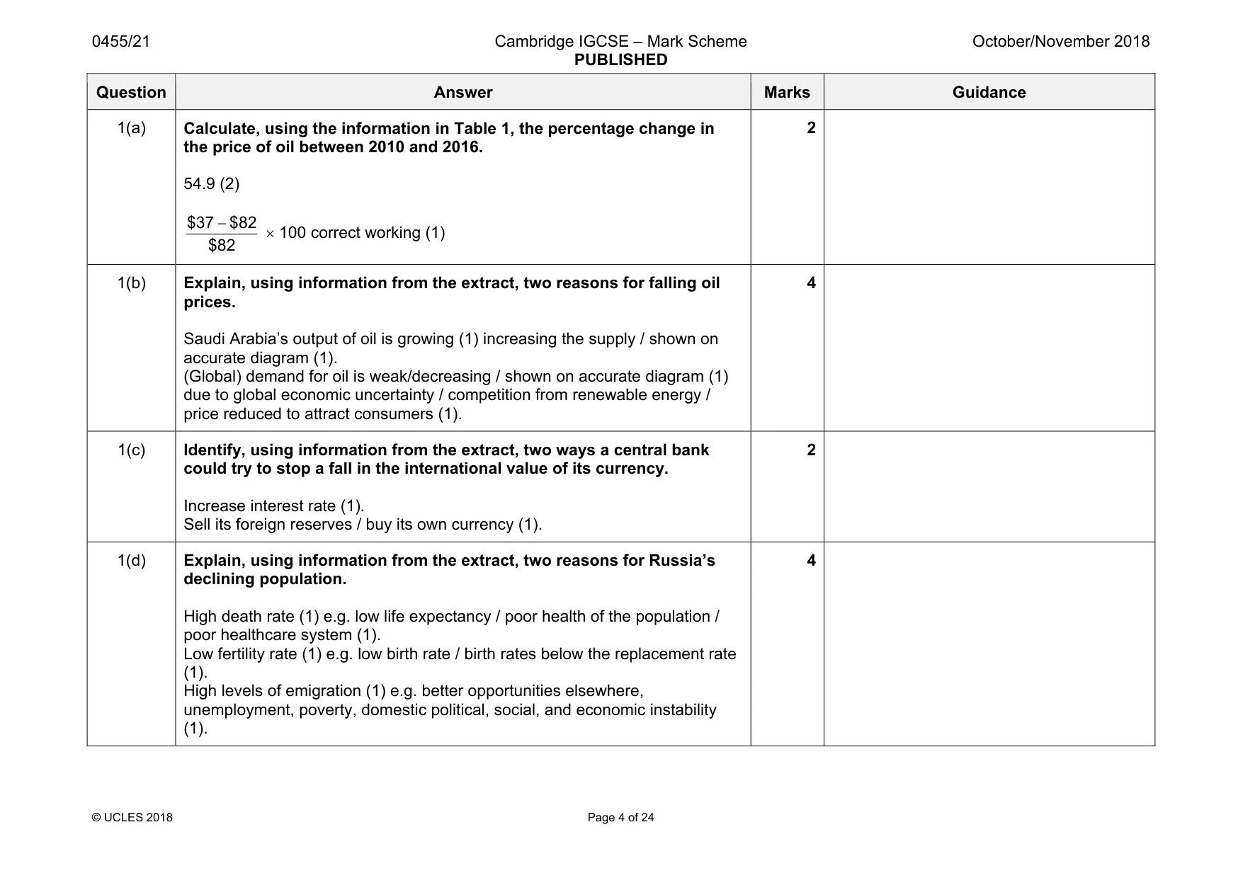 Mark scheme, page 4 of 24