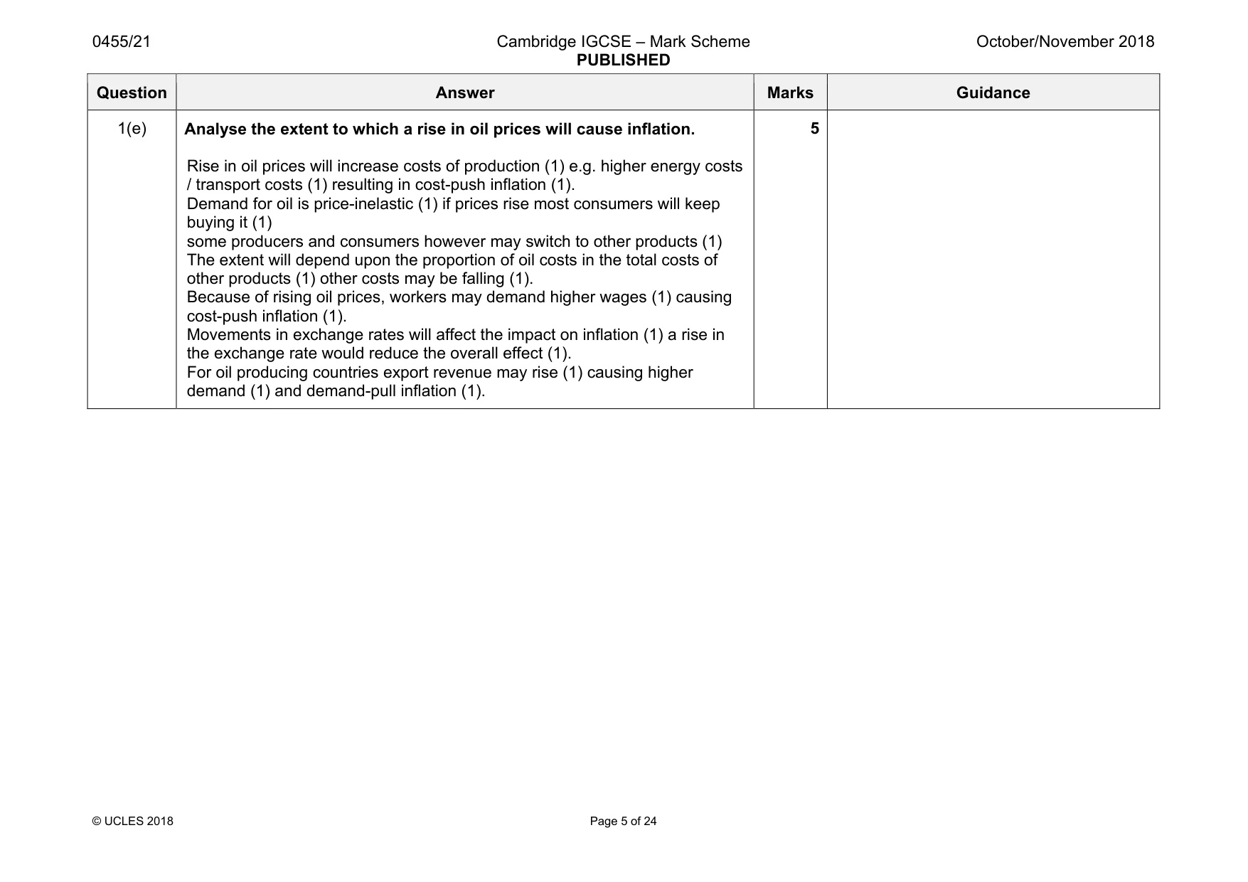 Mark scheme, page 5 of 24