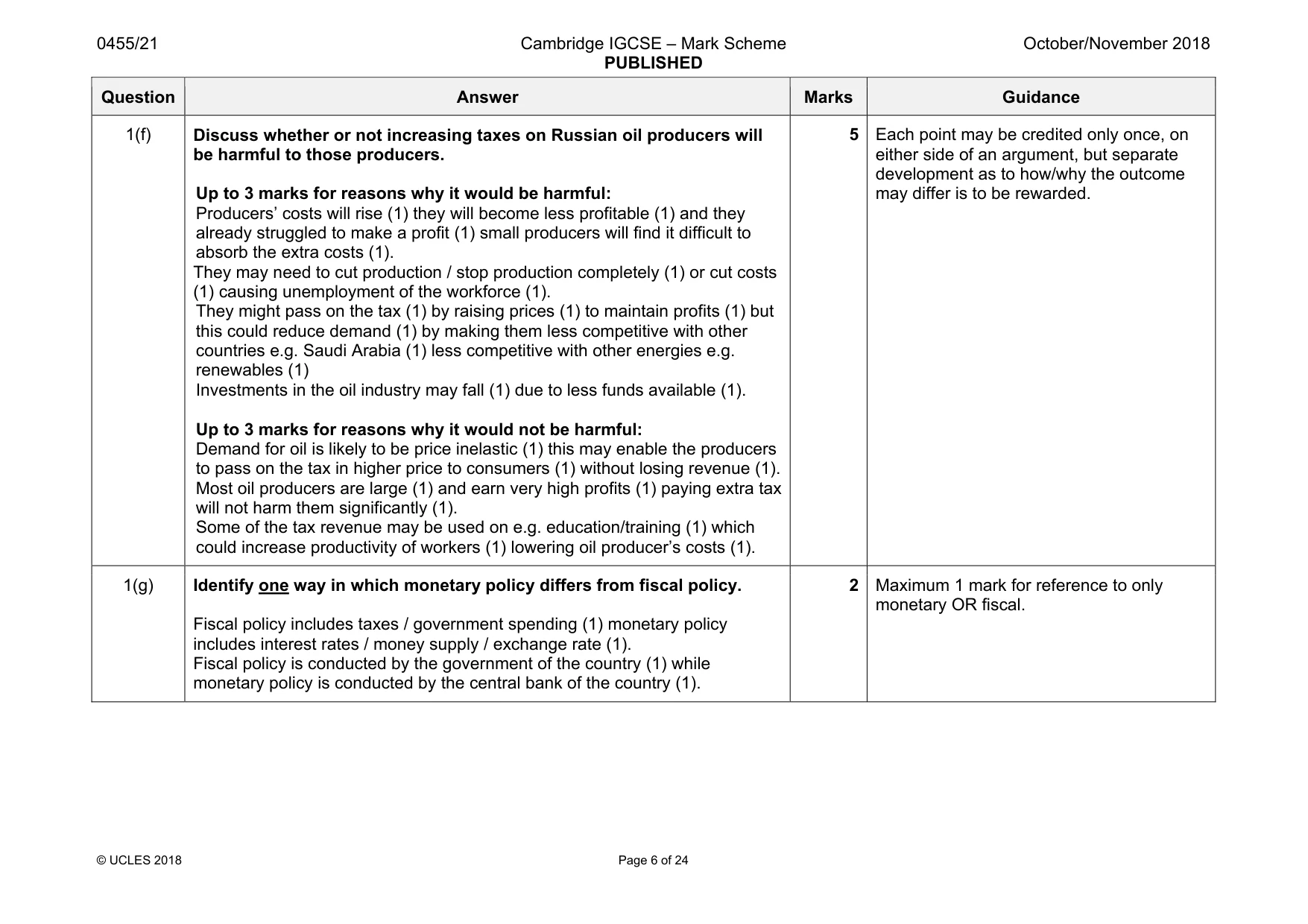 Mark scheme, page 6 of 24
