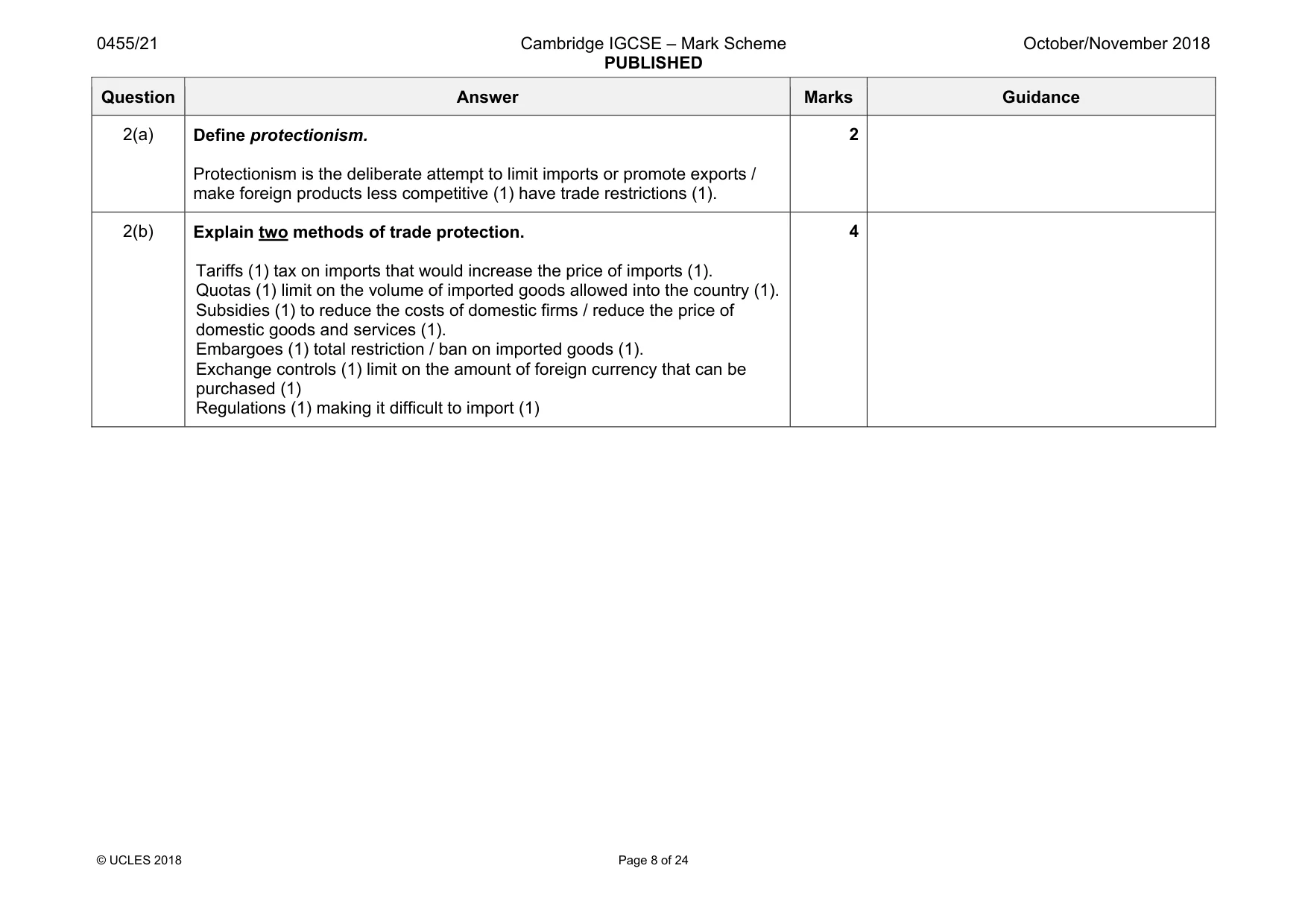 Mark scheme, page 8 of 24
