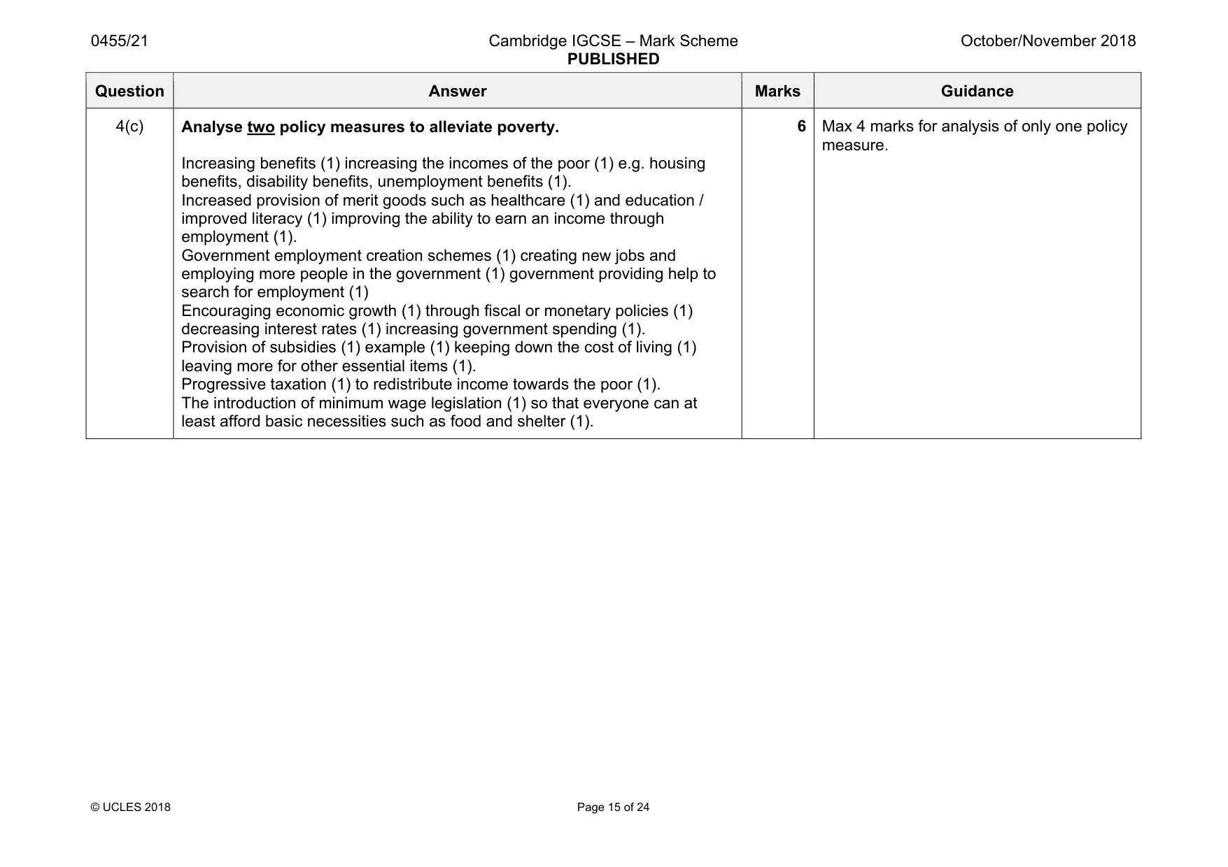 Mark scheme, page 15 of 24