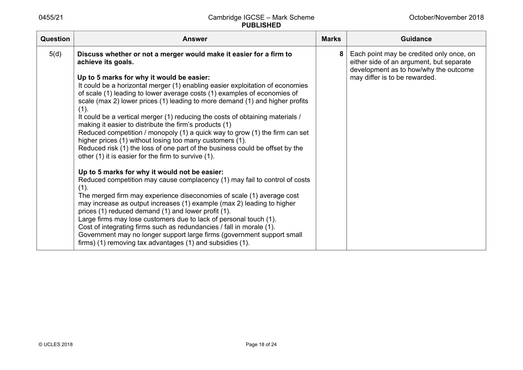 Mark scheme, page 18 of 24