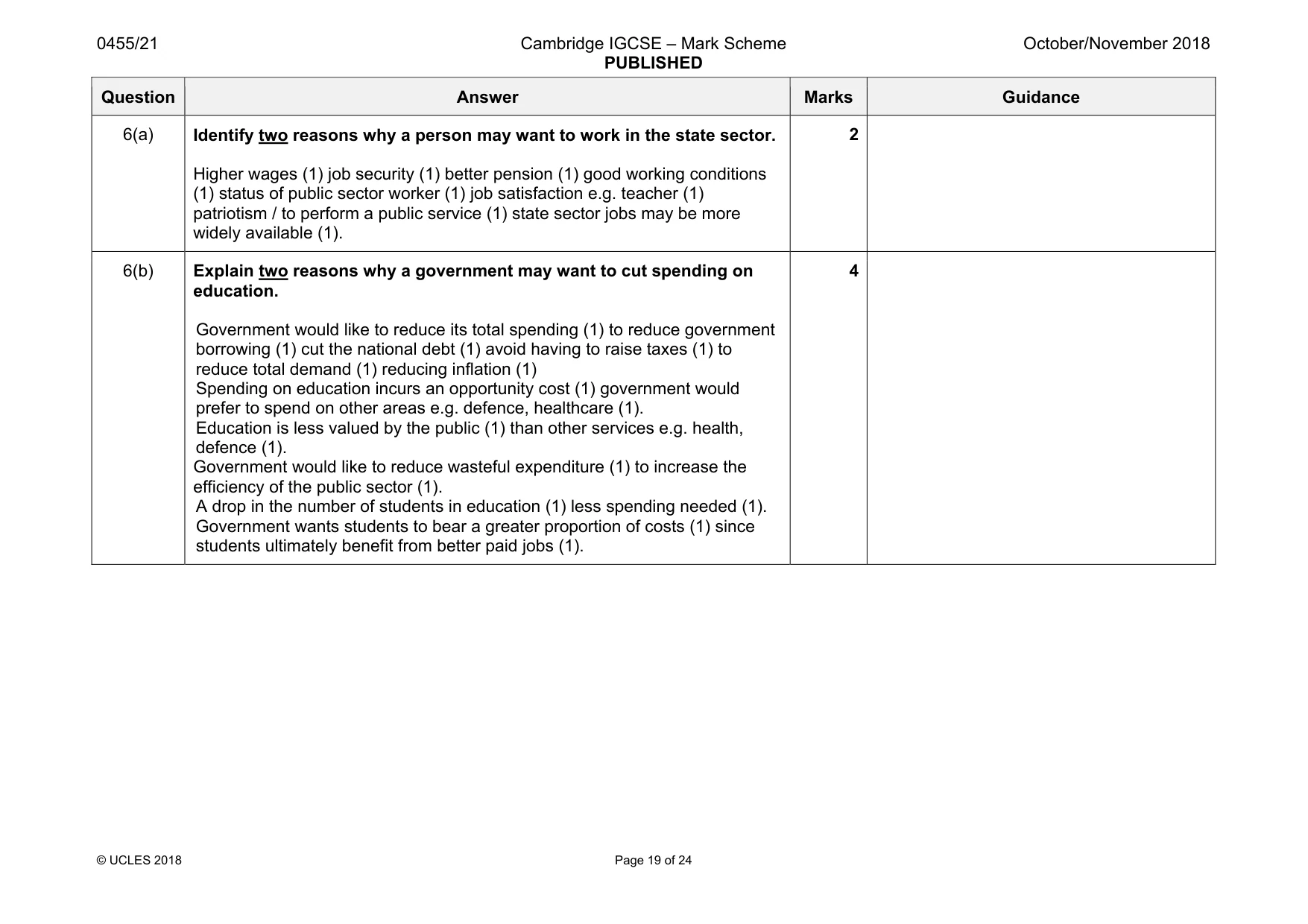 Mark scheme, page 19 of 24