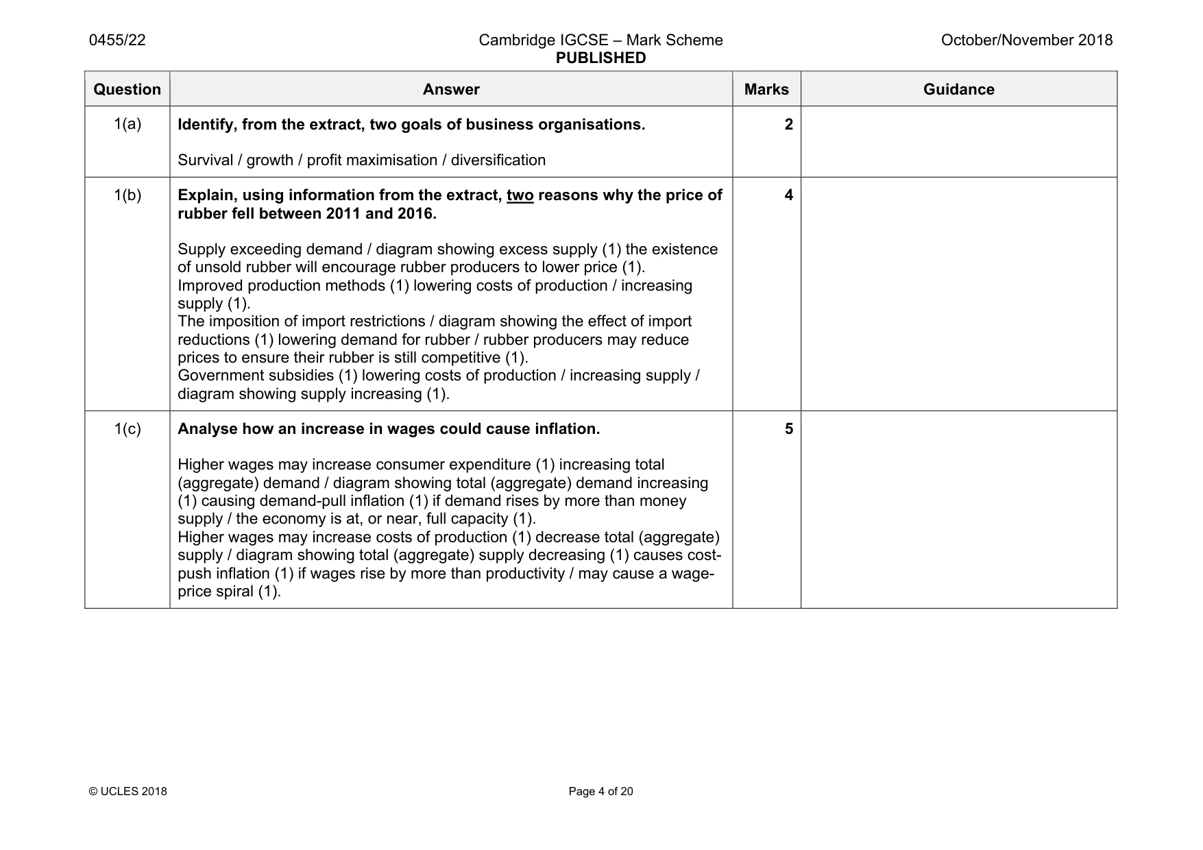 Mark scheme, page 4 of 20