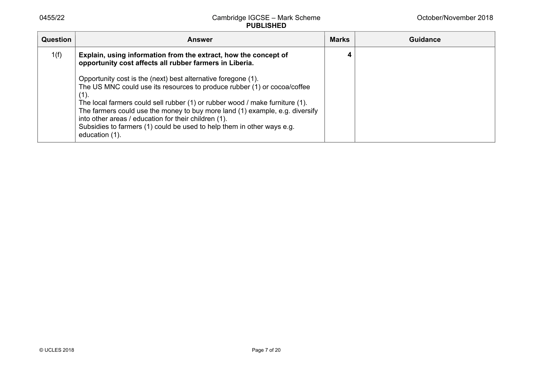 Mark scheme, page 7 of 20