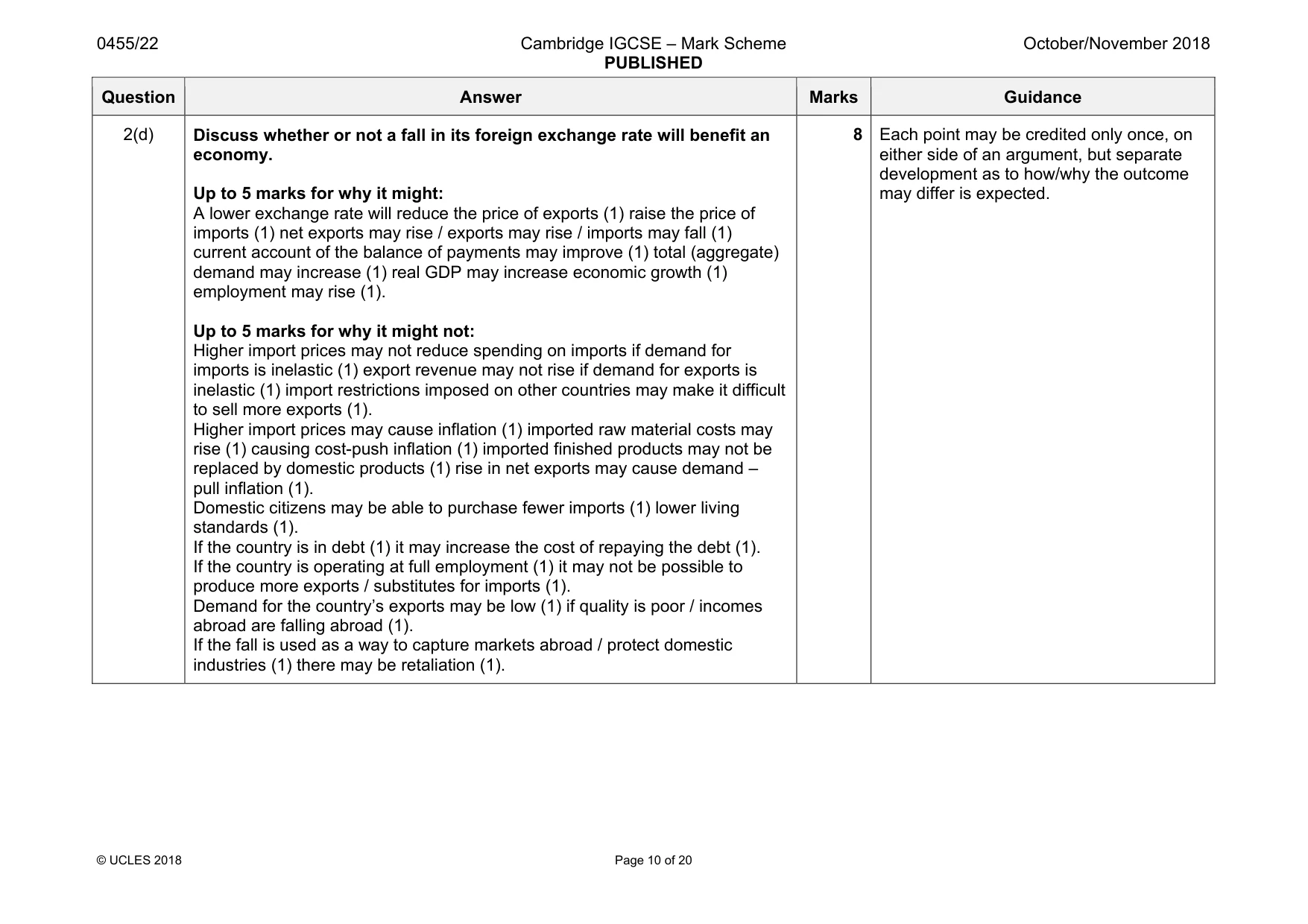 Mark scheme, page 10 of 20