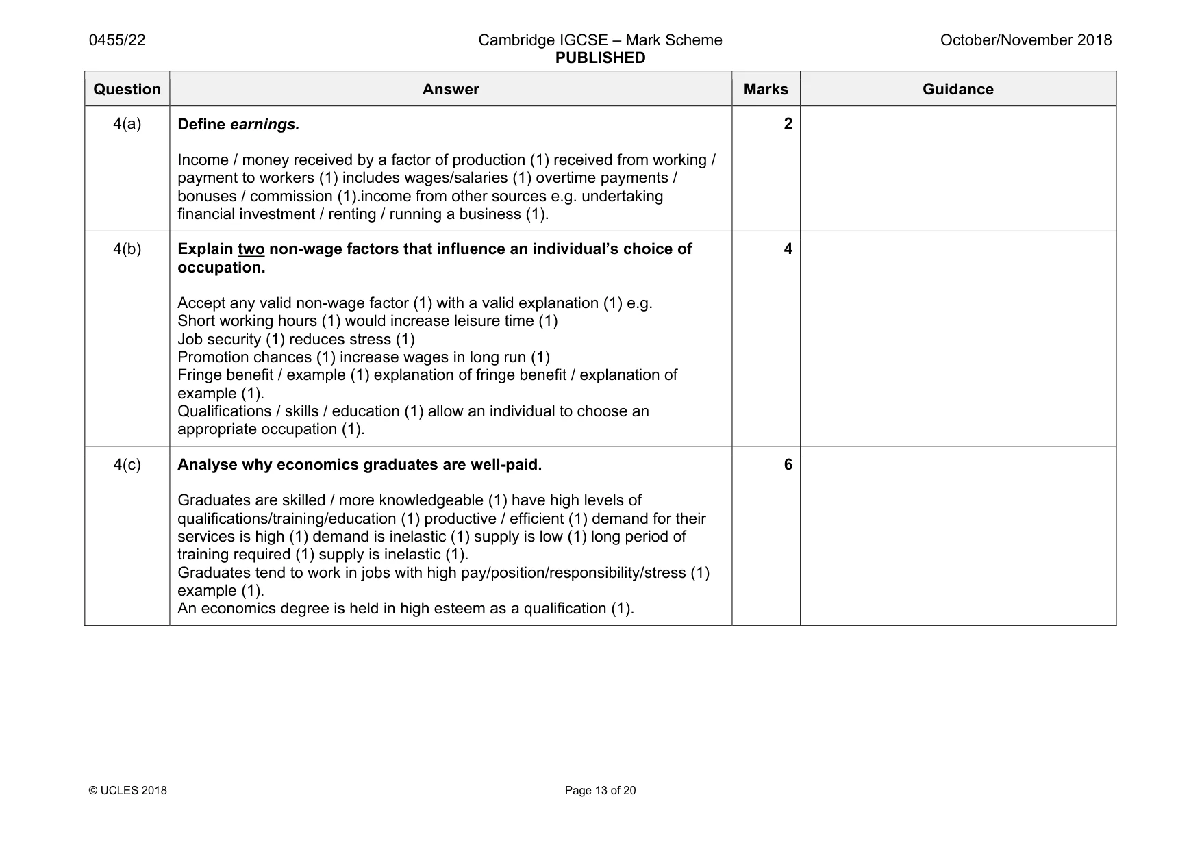 Mark scheme, page 13 of 20