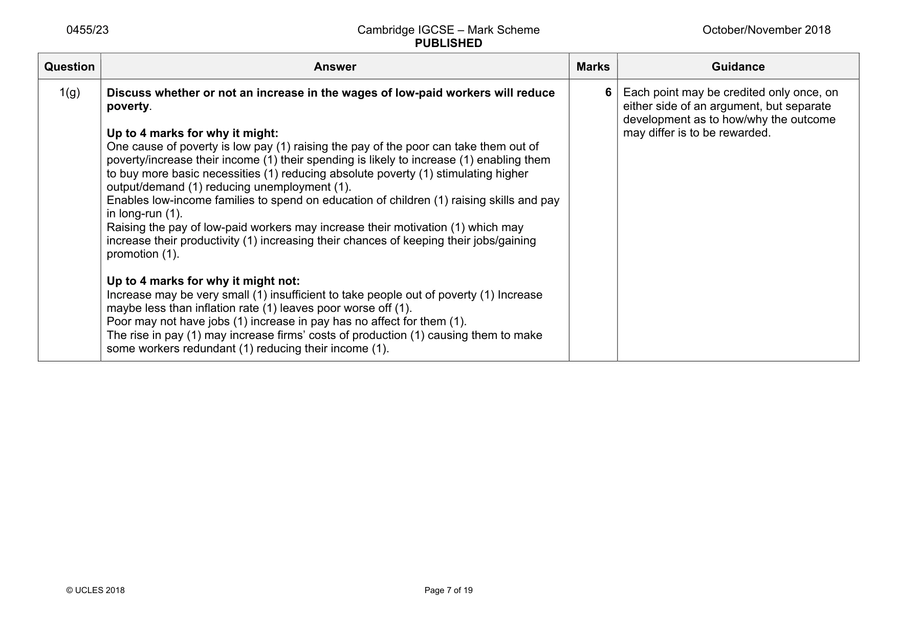 Mark scheme, page 7 of 19