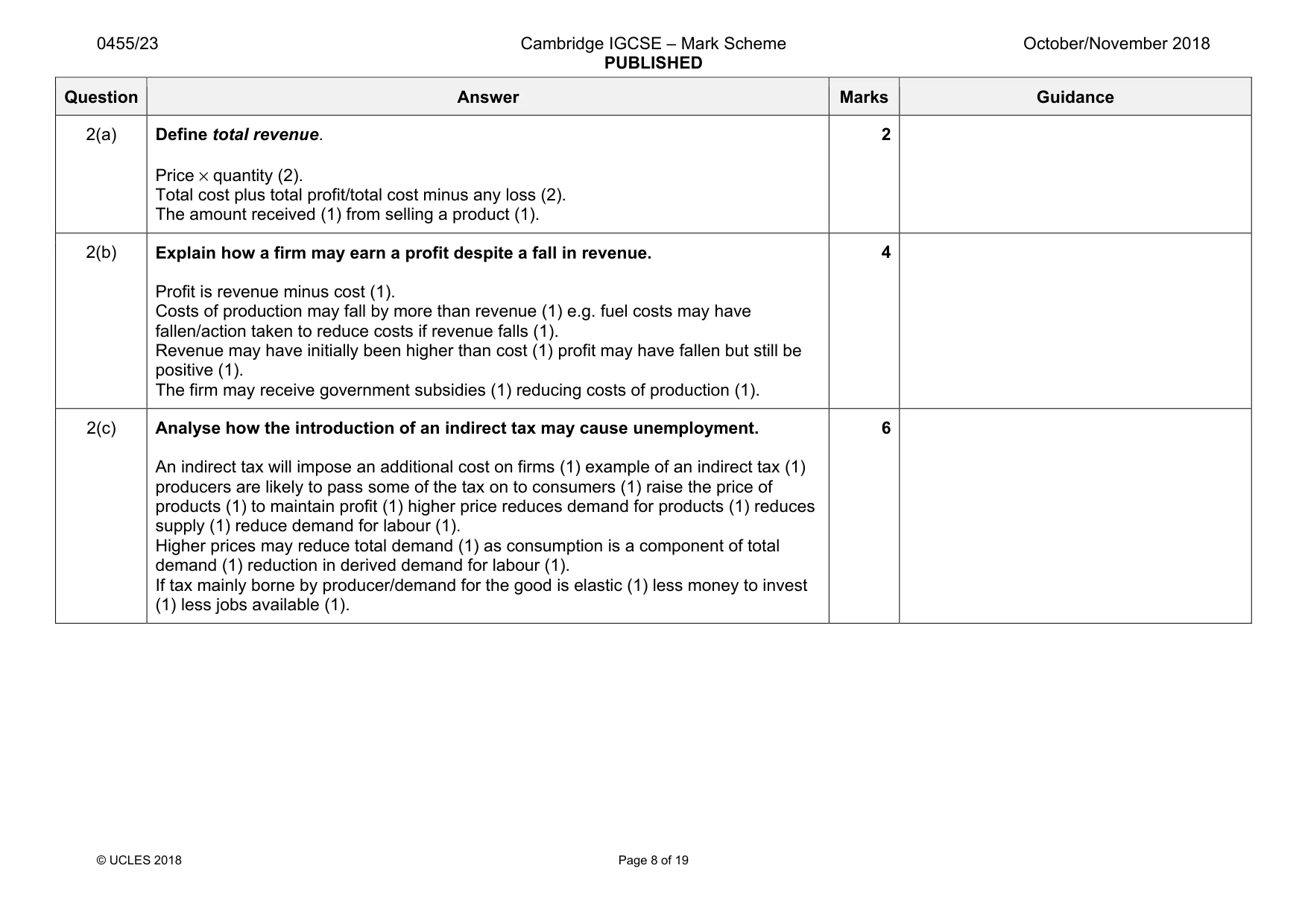 Mark scheme, page 8 of 19