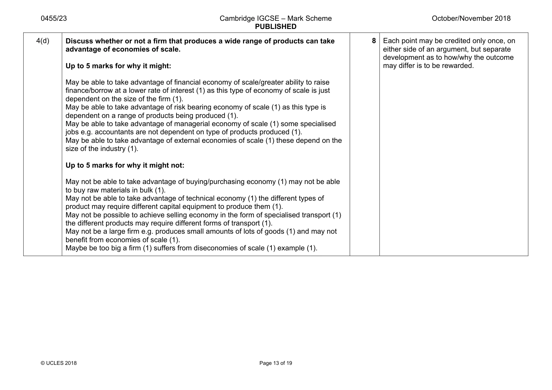 Mark scheme, page 13 of 19