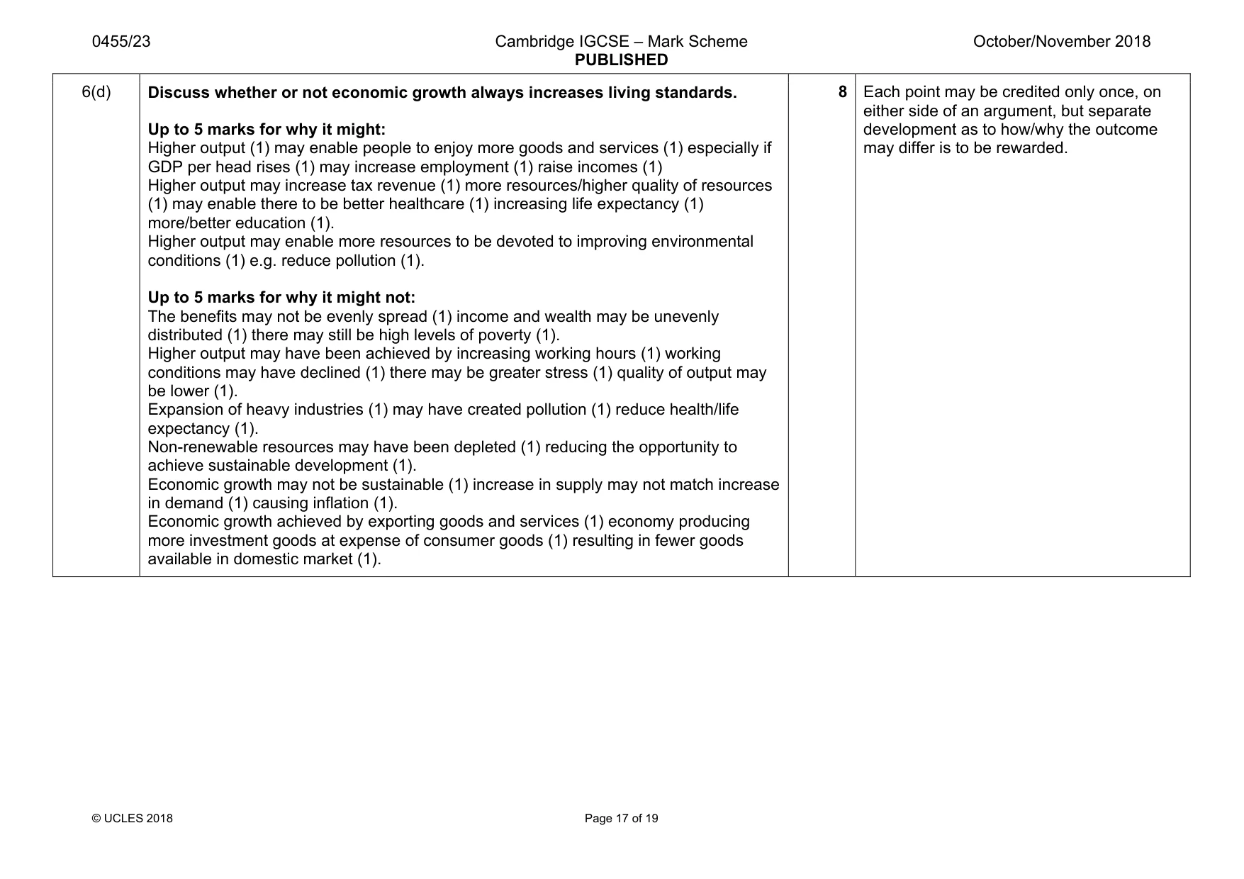 Mark scheme, page 17 of 19