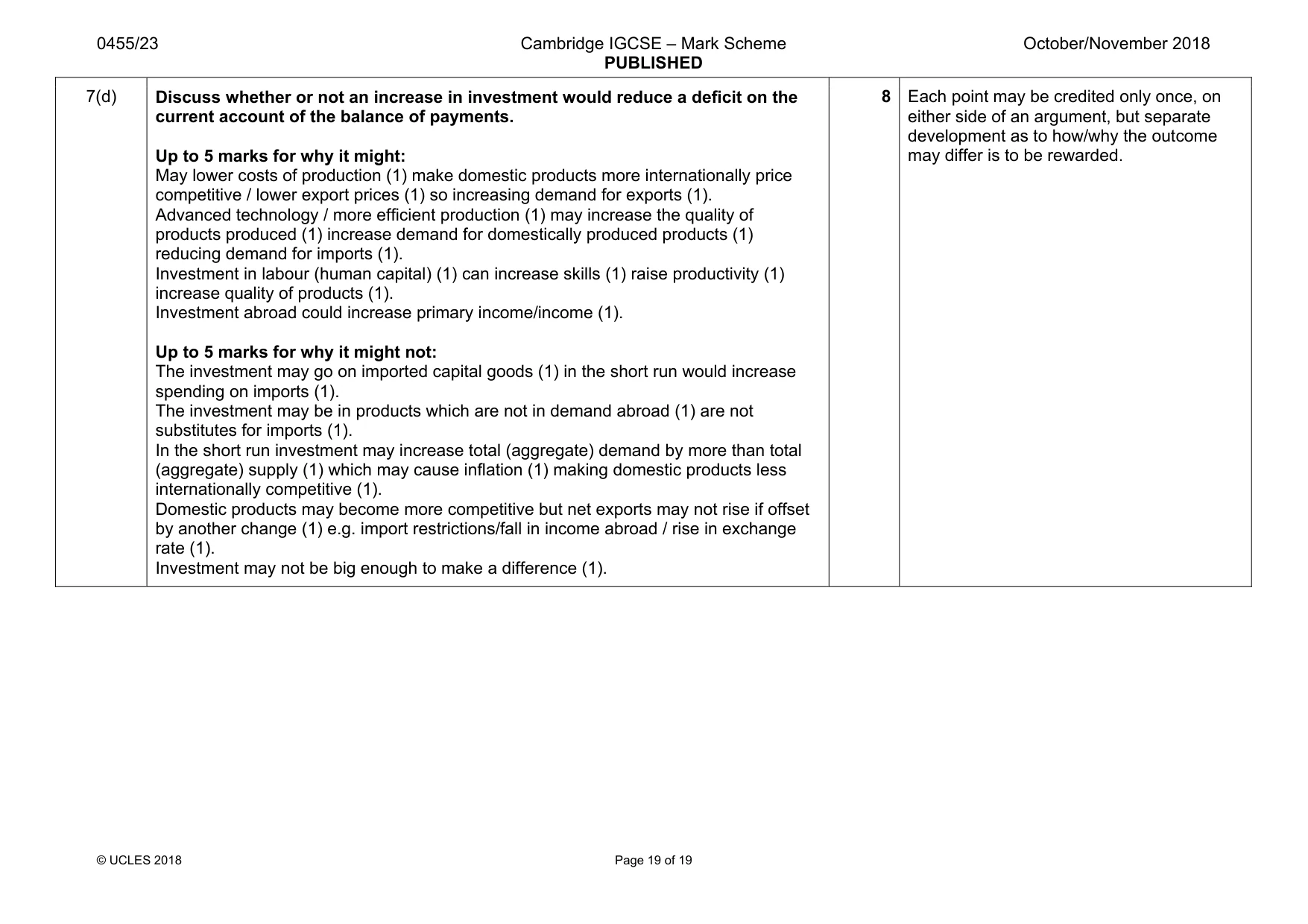 Mark scheme, page 19 of 19