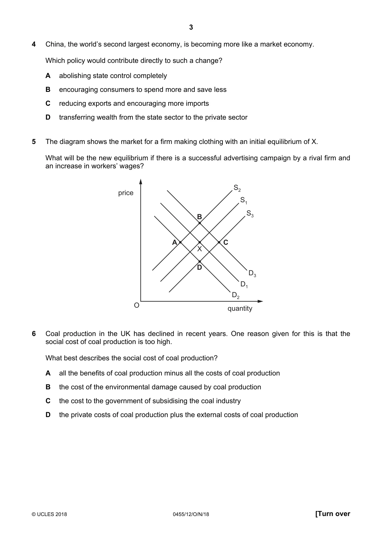 Cambridge IGCSE Economics 0455 2018 Oct/Nov Paper 1 · Variant 2 question paper, page 3 of 12