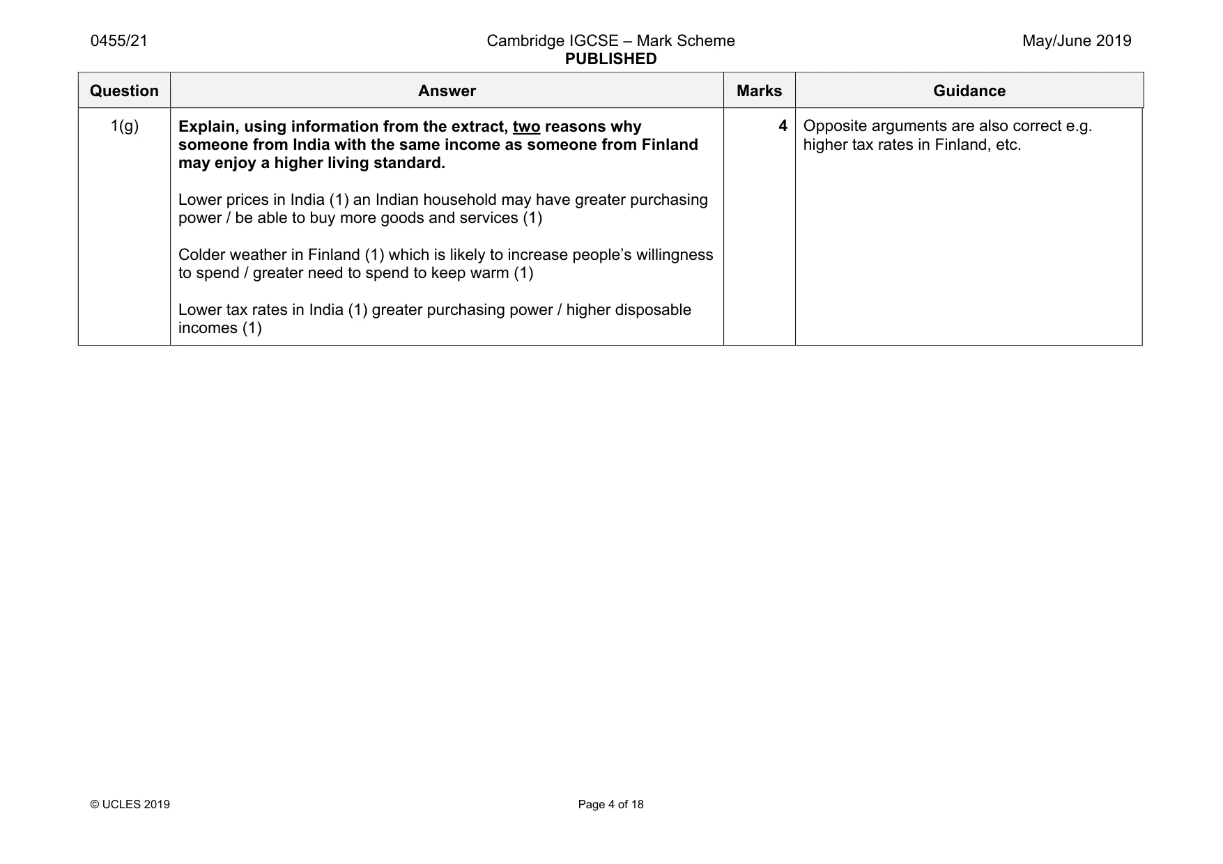 Mark scheme, page 4 of 18
