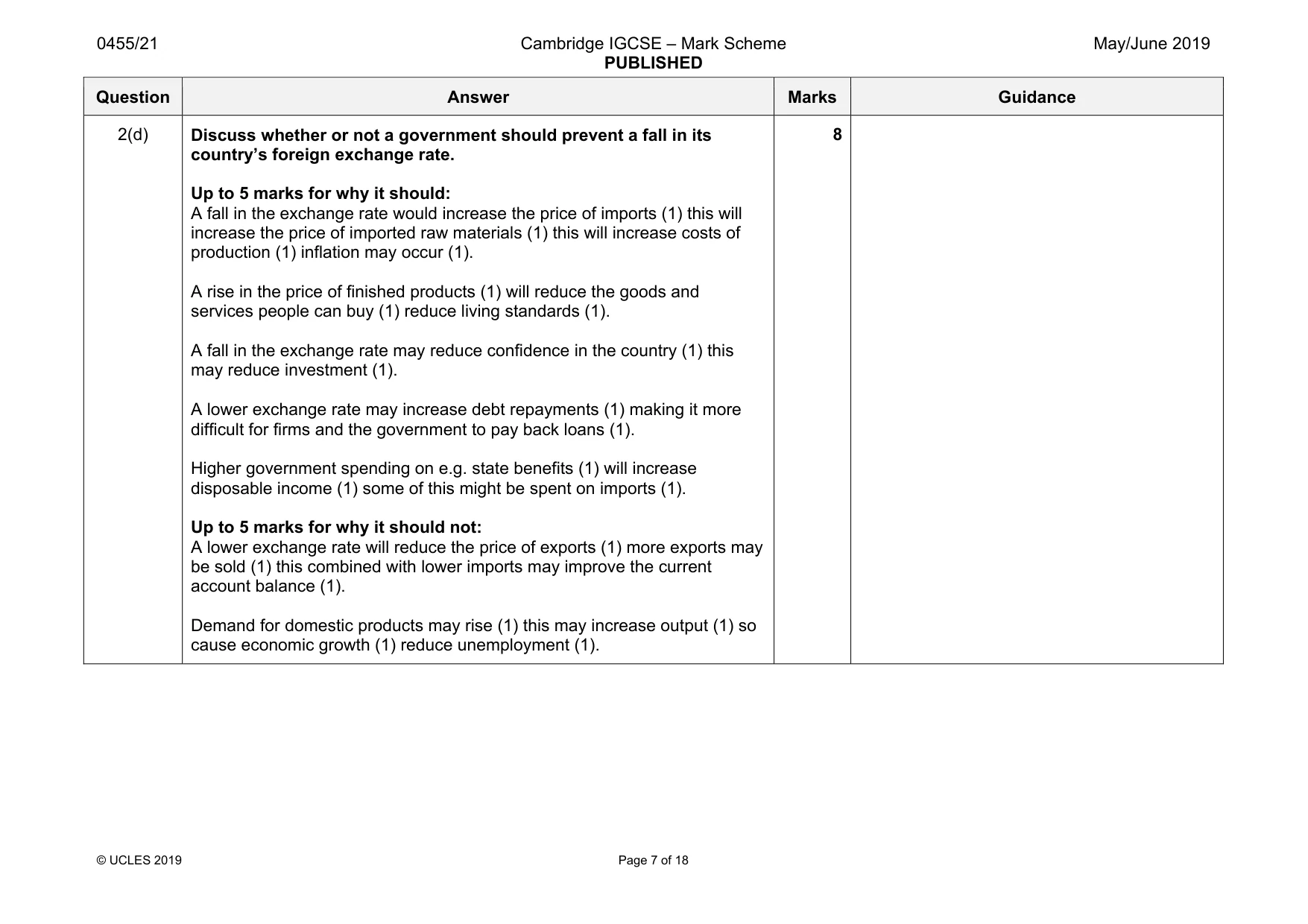Mark scheme, page 7 of 18