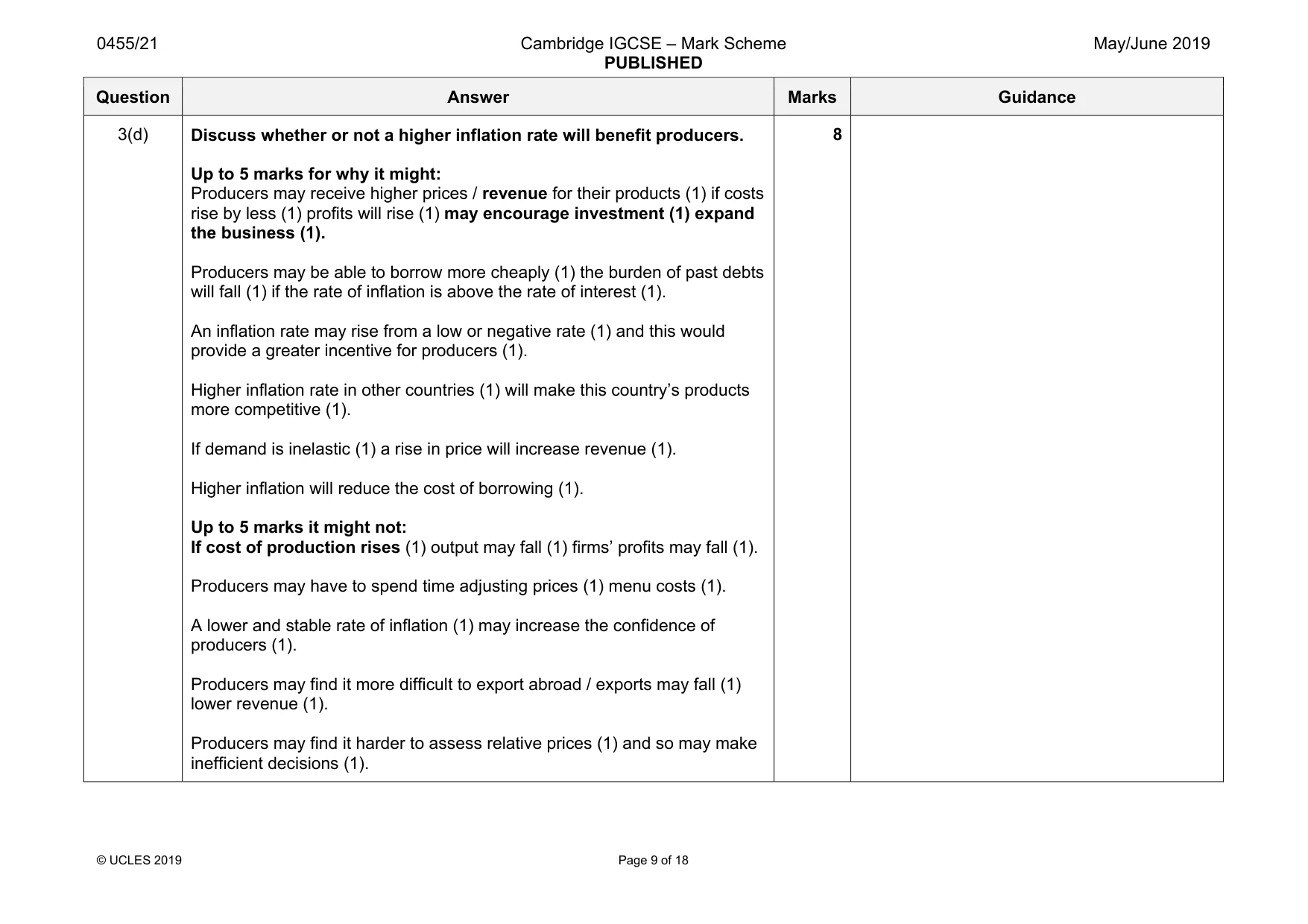 Mark scheme, page 9 of 18