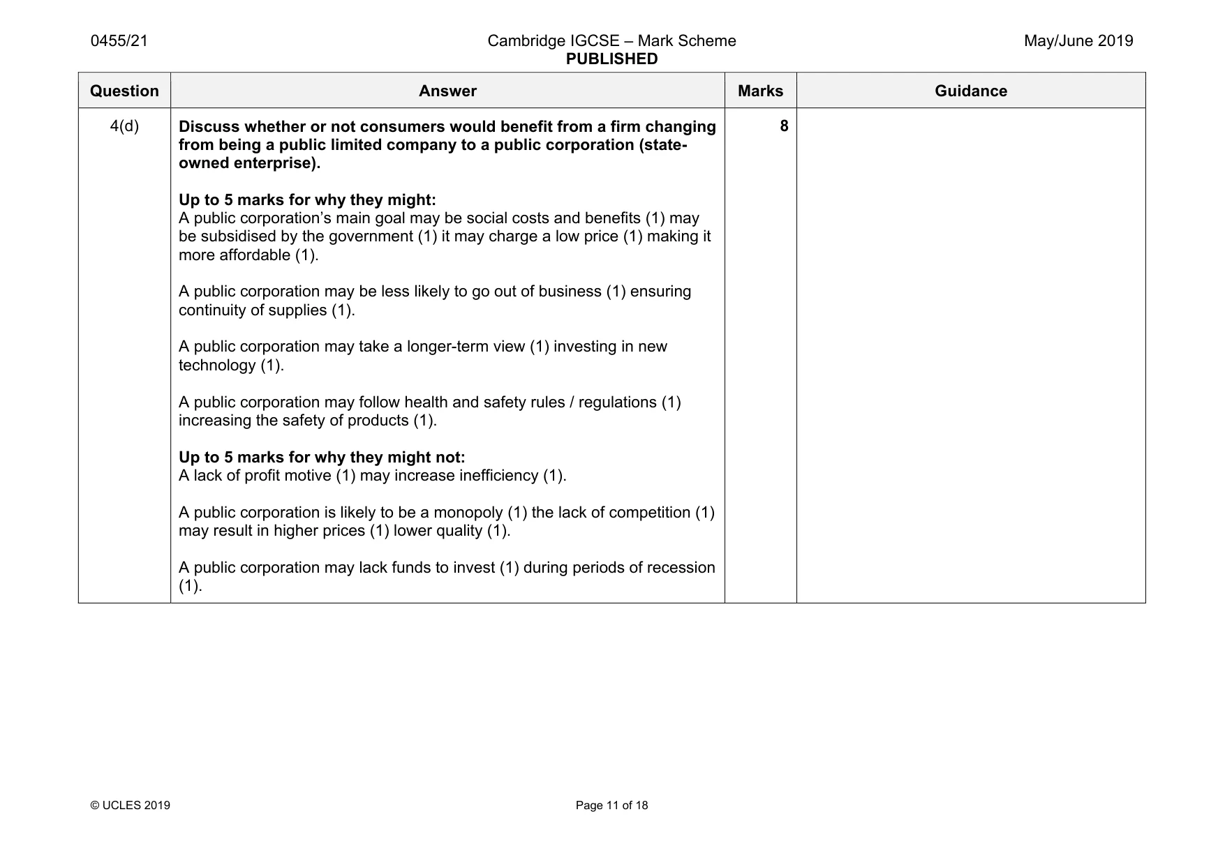 Mark scheme, page 11 of 18