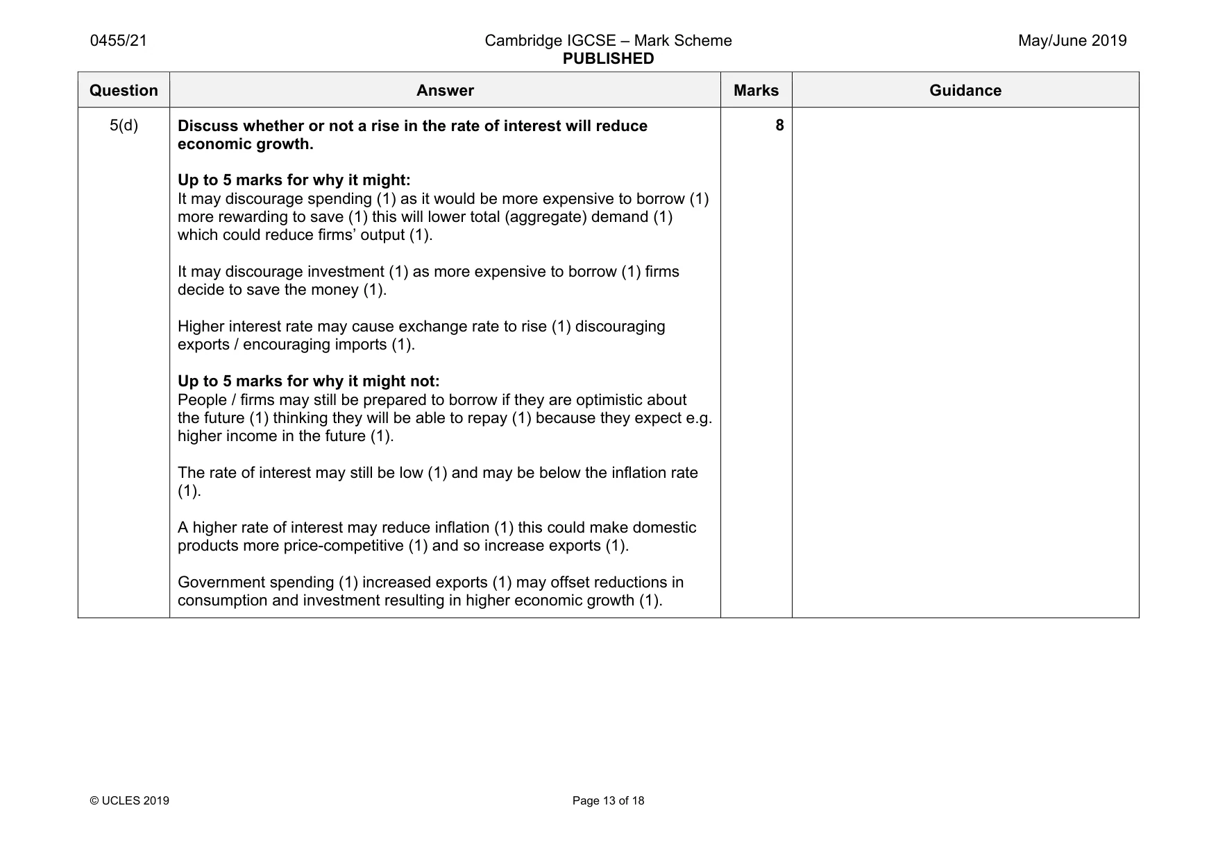 Mark scheme, page 13 of 18