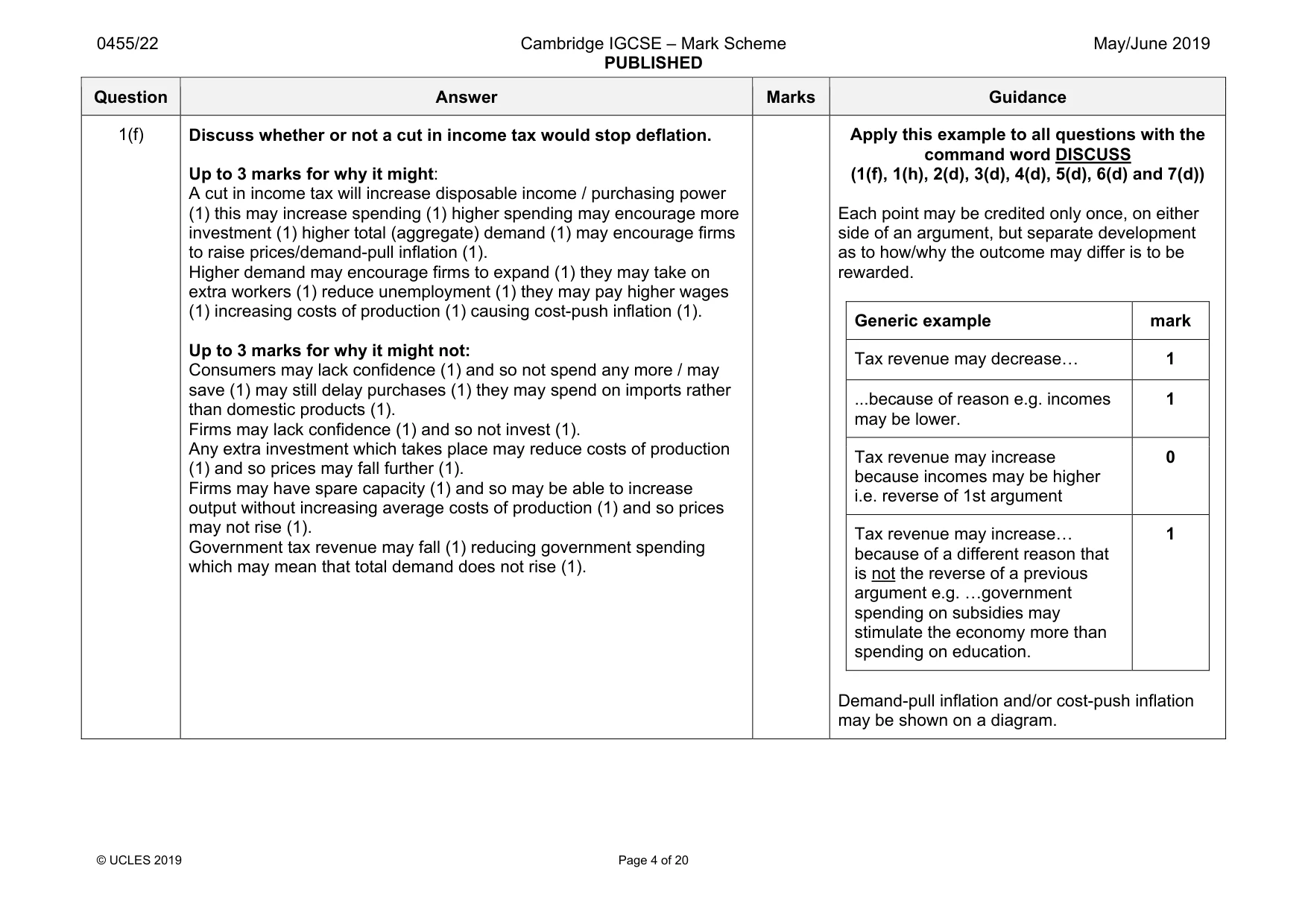 Mark scheme, page 4 of 20