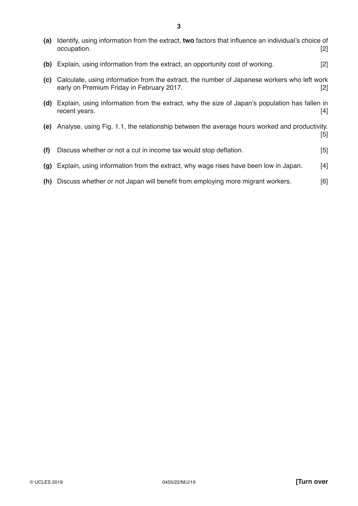 Cambridge IGCSE Economics 0455 2019 May/June Paper 2 · Variant 2 question paper, page 3 of 8
