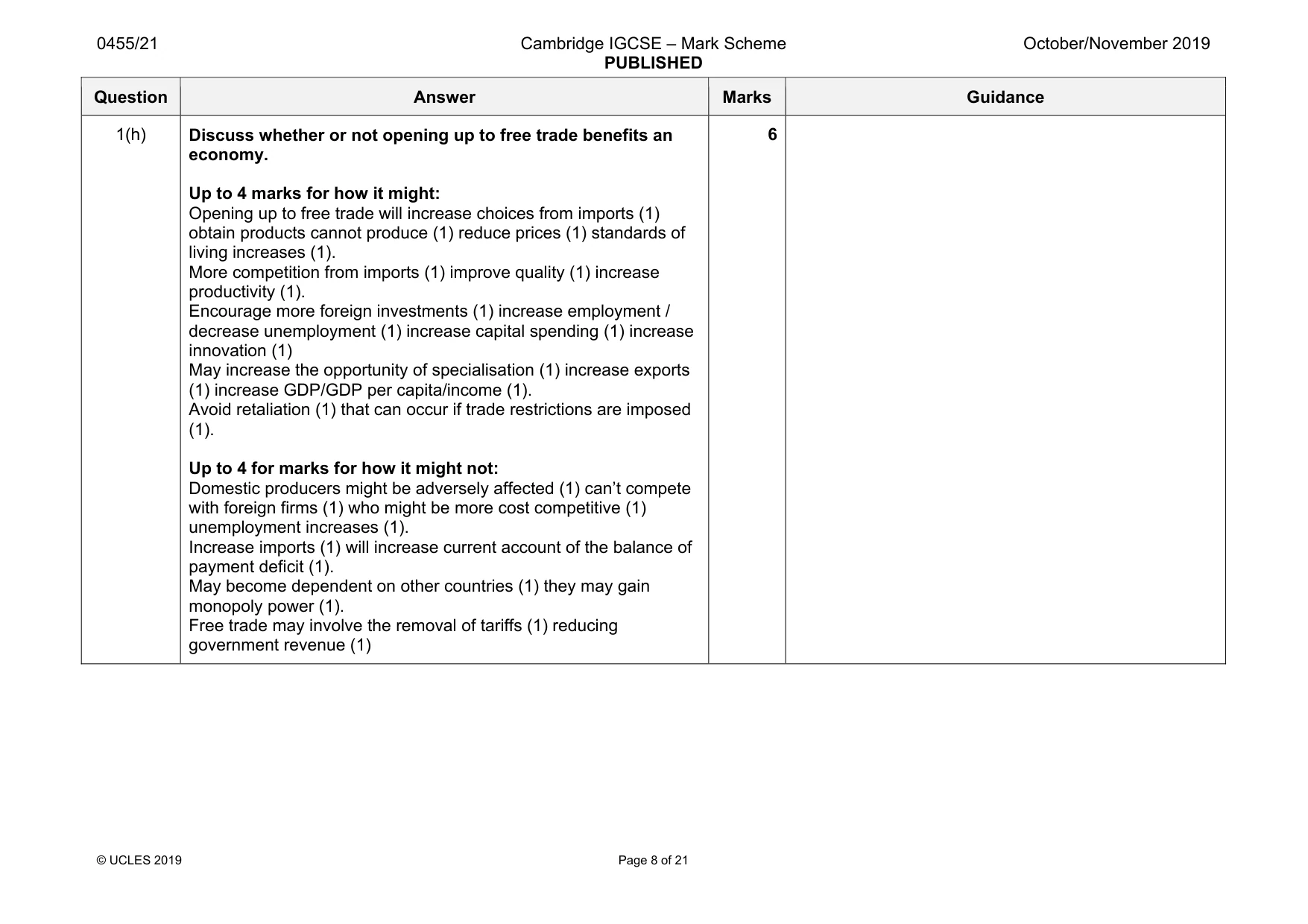 Mark scheme, page 8 of 21