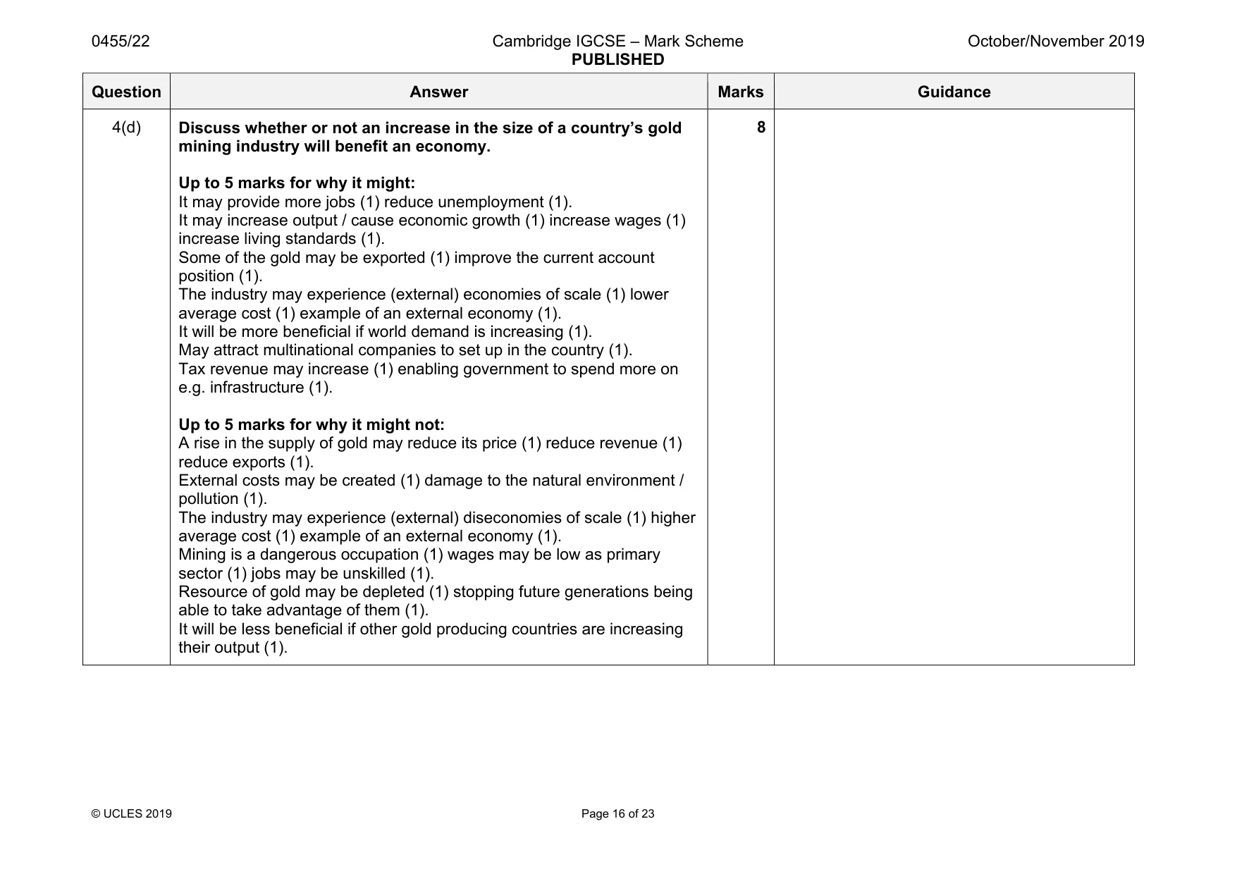 Mark scheme, page 16 of 23