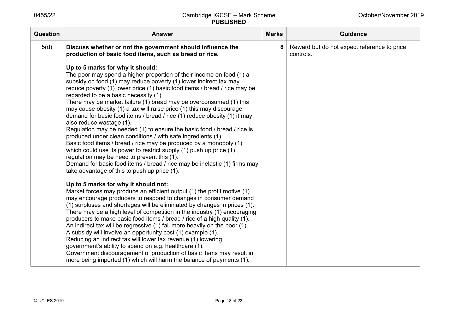 Mark scheme, page 18 of 23