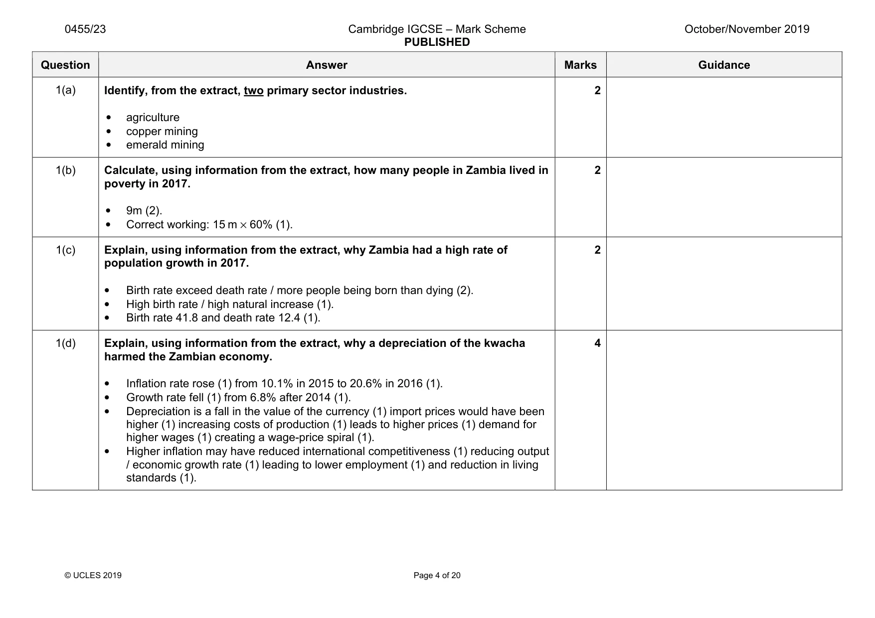 Mark scheme, page 4 of 20