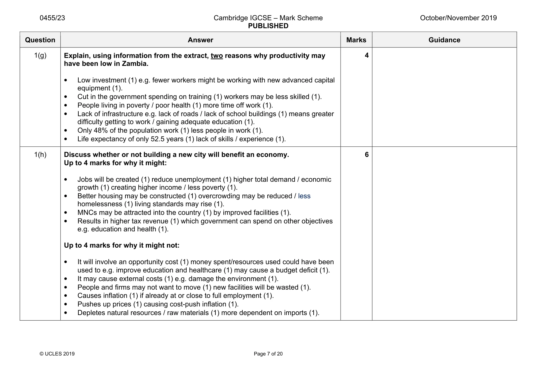 Mark scheme, page 7 of 20