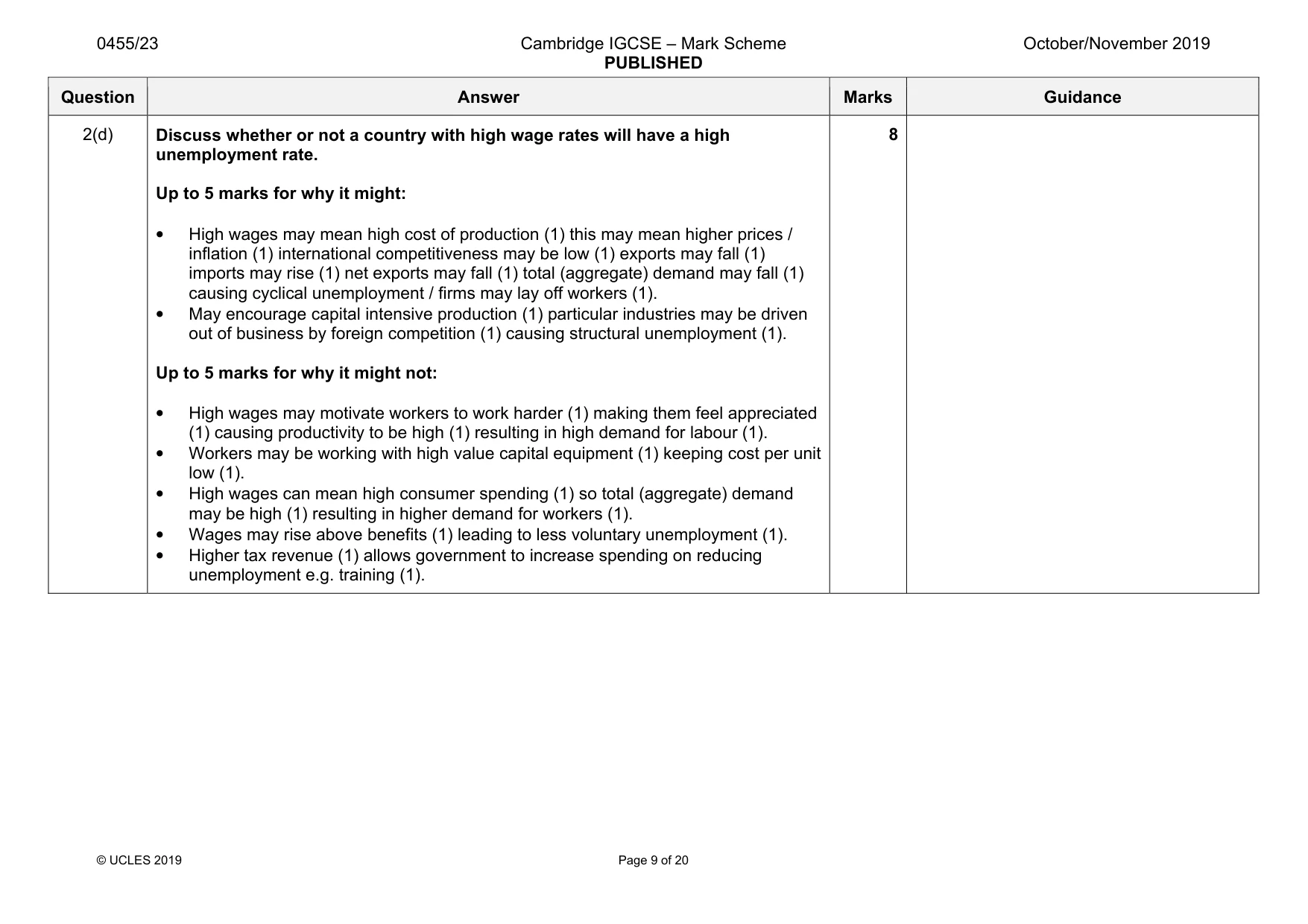 Mark scheme, page 9 of 20