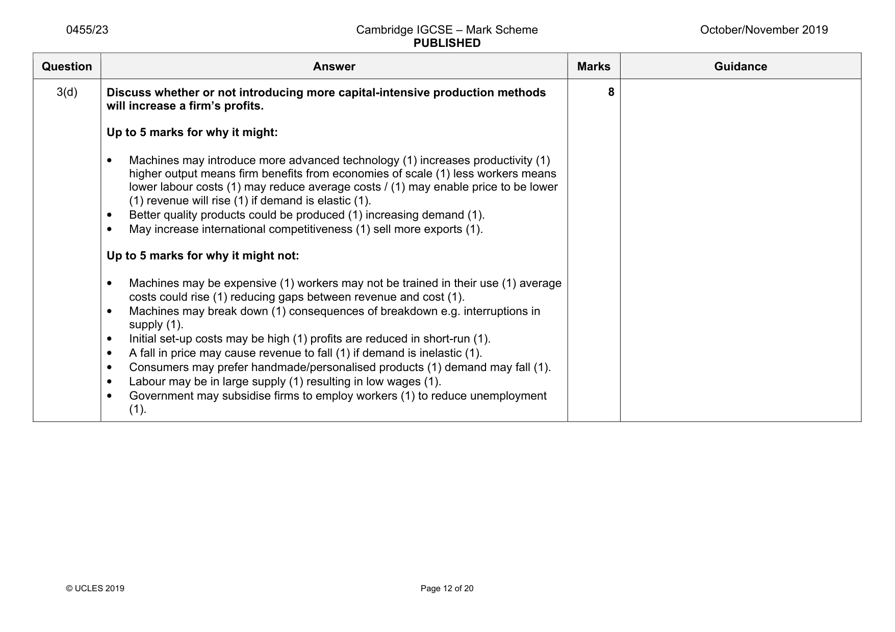 Mark scheme, page 12 of 20