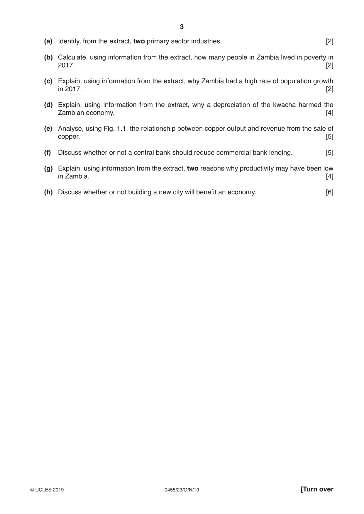 Cambridge IGCSE Economics 0455 2019 Oct/Nov Paper 2 · Variant 3 question paper, page 3 of 8