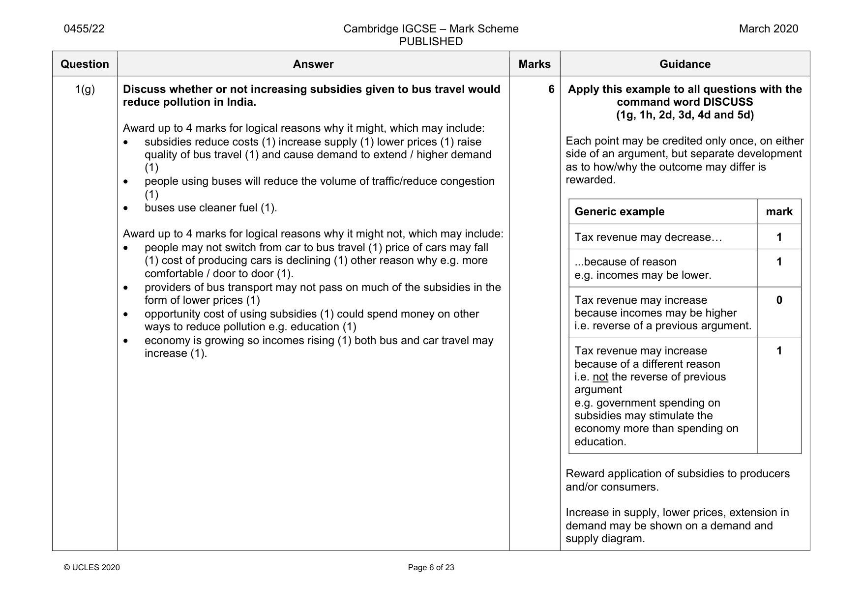 Mark scheme, page 6 of 23
