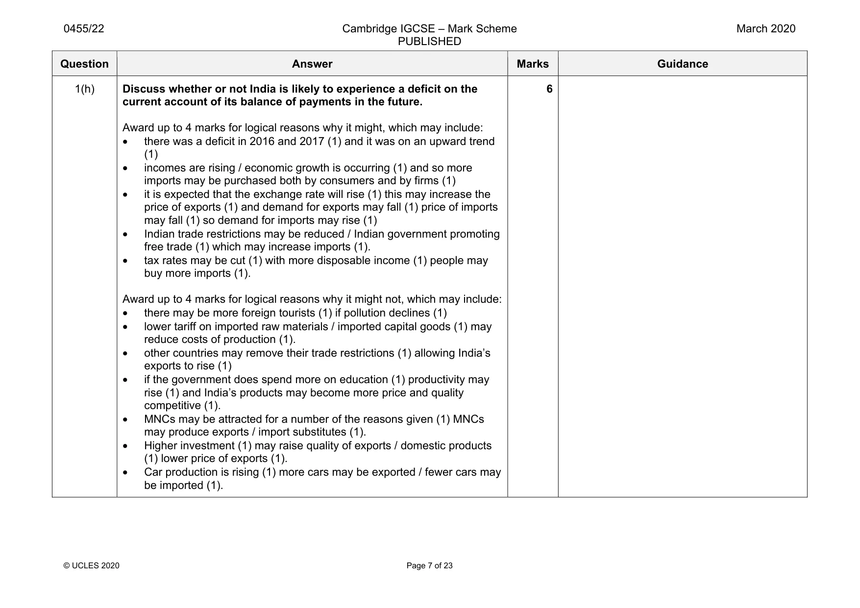 Mark scheme, page 7 of 23