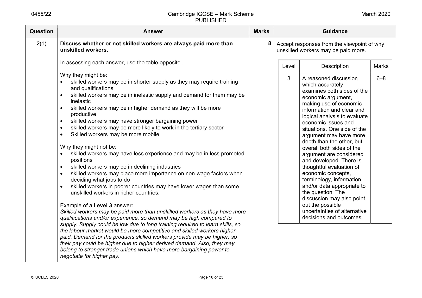 Mark scheme, page 10 of 23