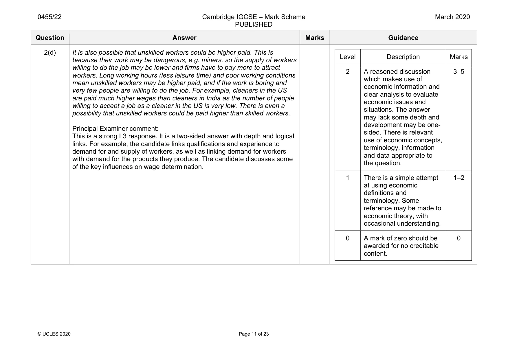 Mark scheme, page 11 of 23