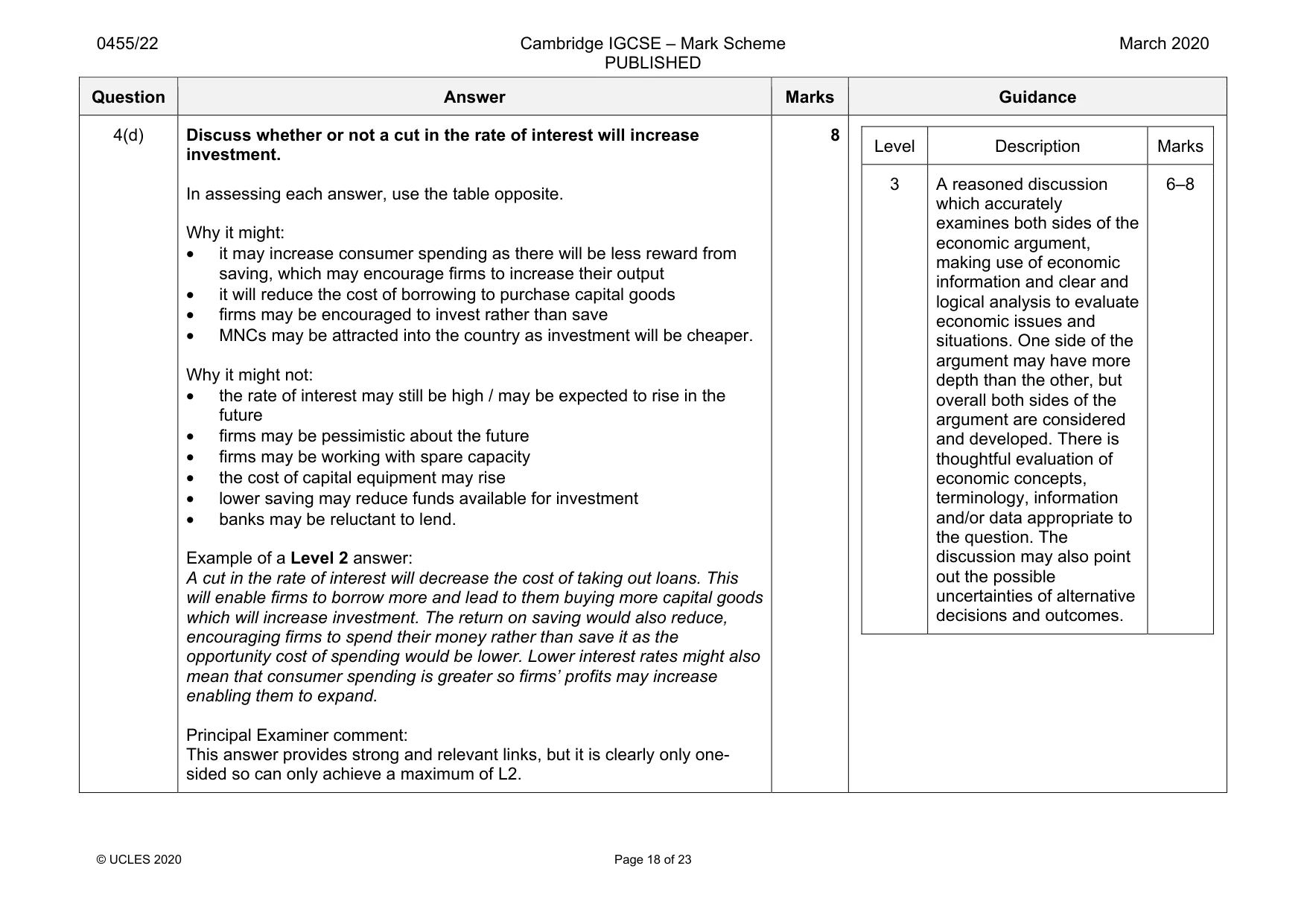Mark scheme, page 18 of 23