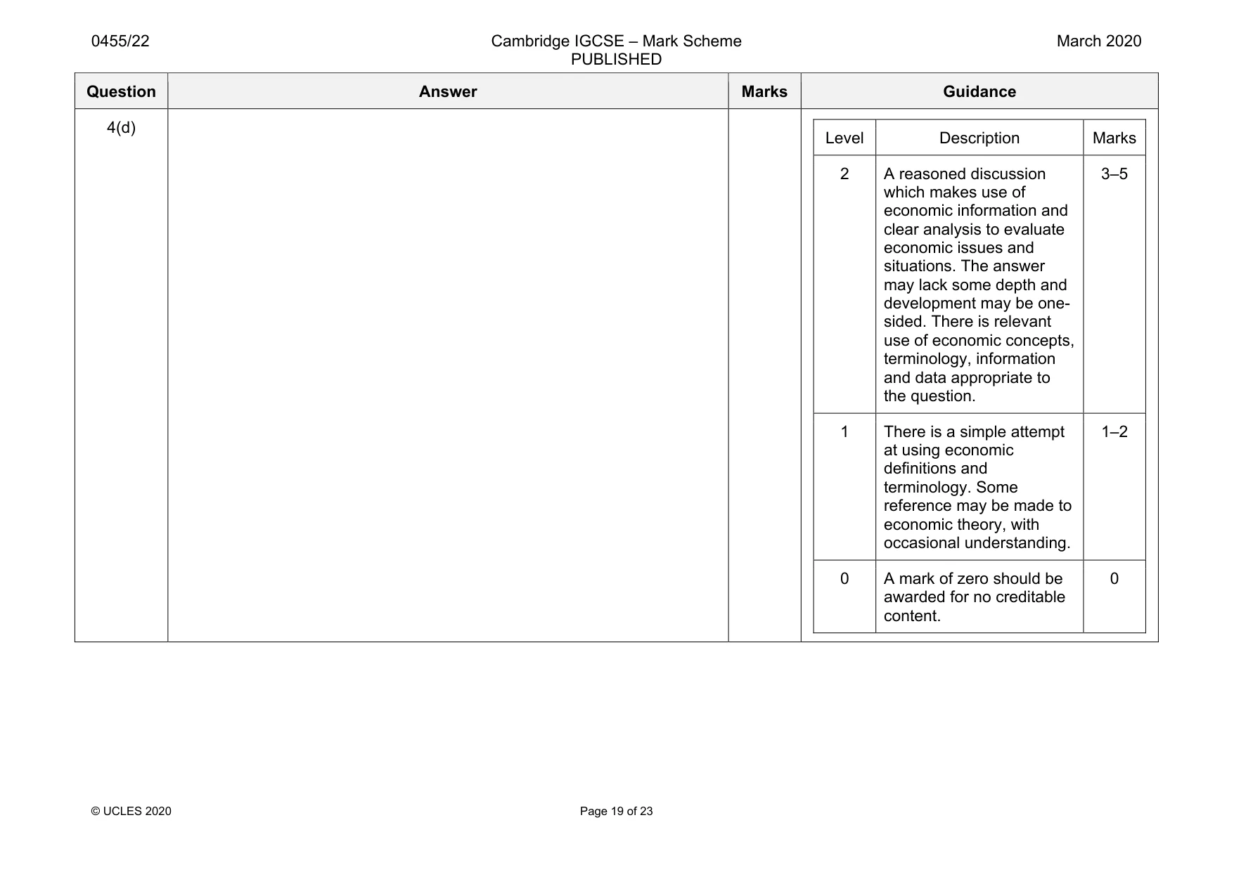 Mark scheme, page 19 of 23