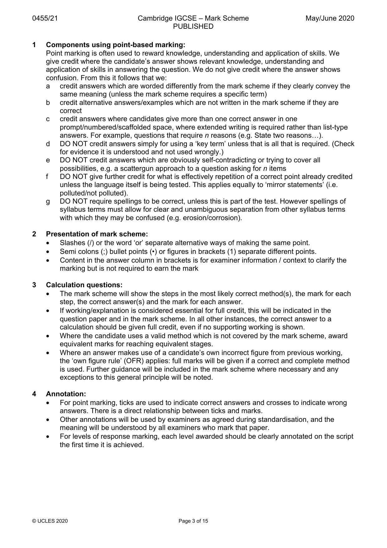 Mark scheme, page 3 of 15