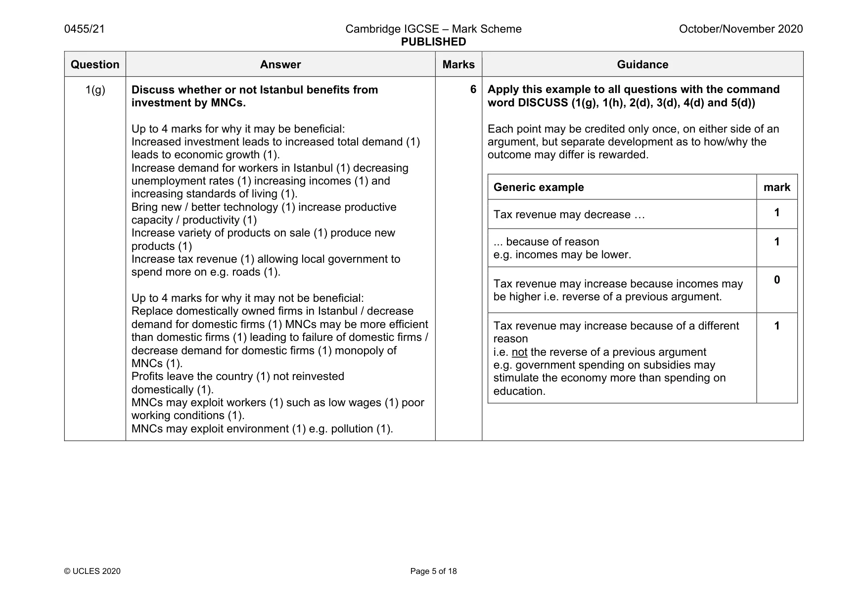 Mark scheme, page 5 of 18
