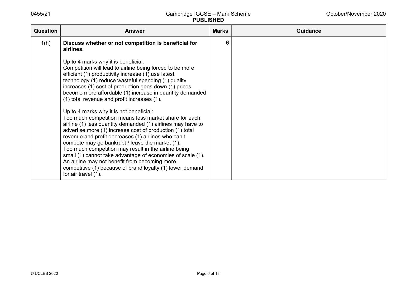 Mark scheme, page 6 of 18