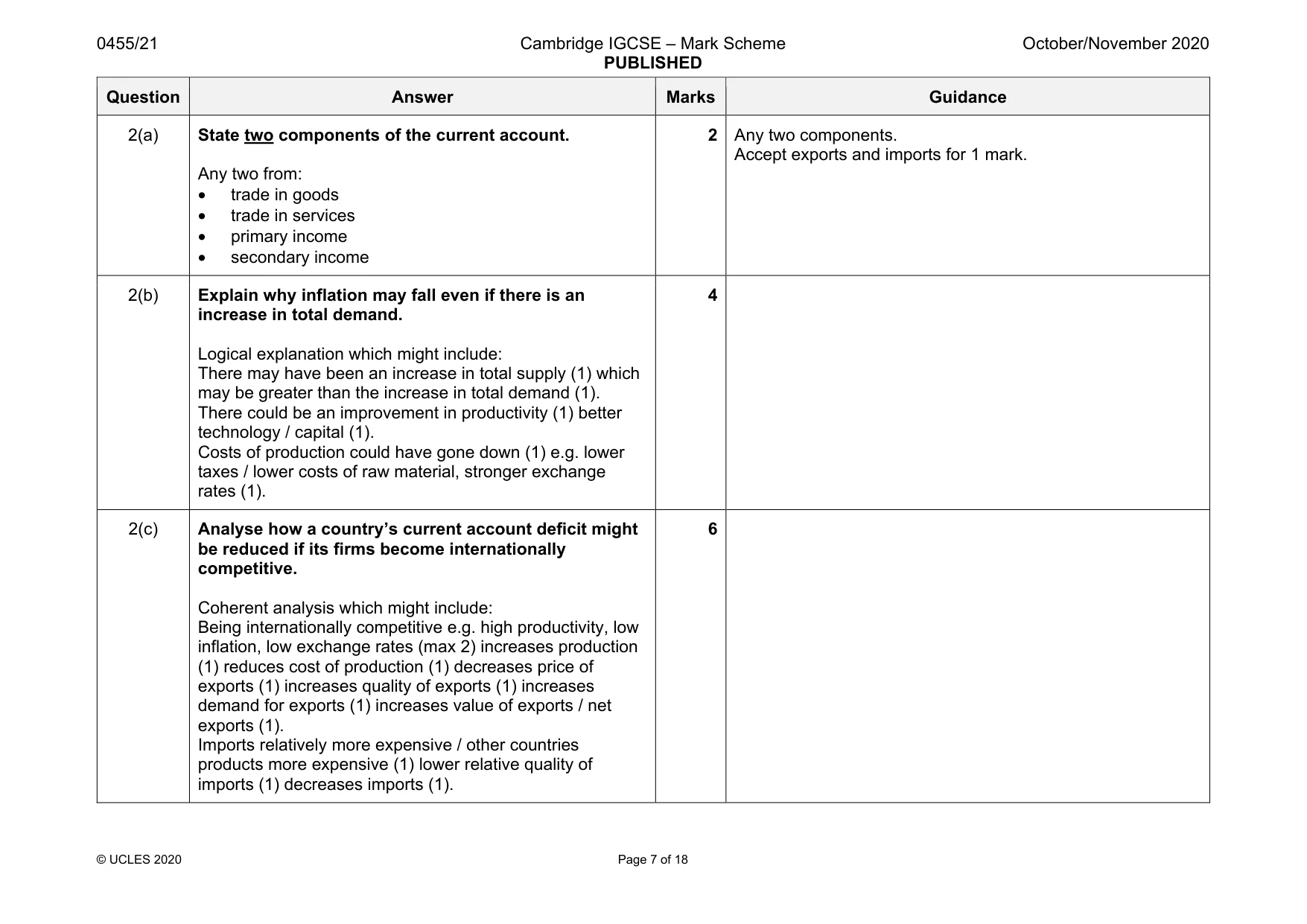 Mark scheme, page 7 of 18