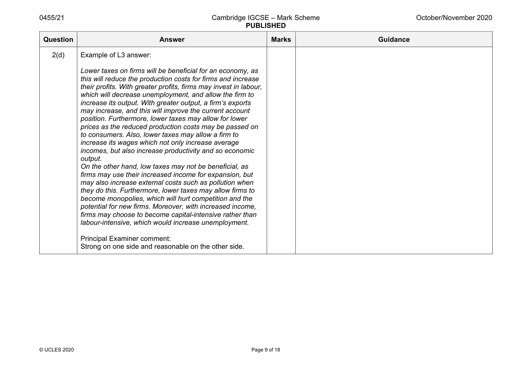 Mark scheme, page 9 of 18