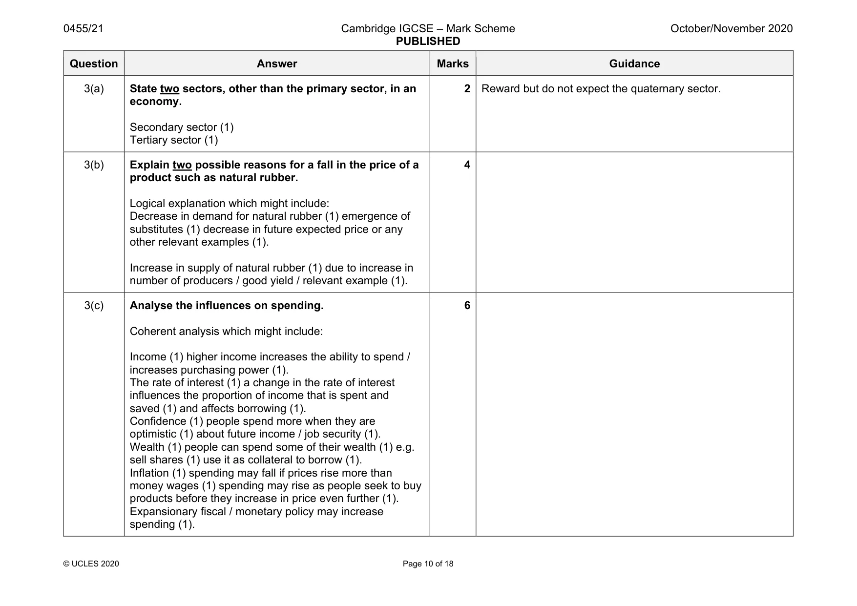Mark scheme, page 10 of 18