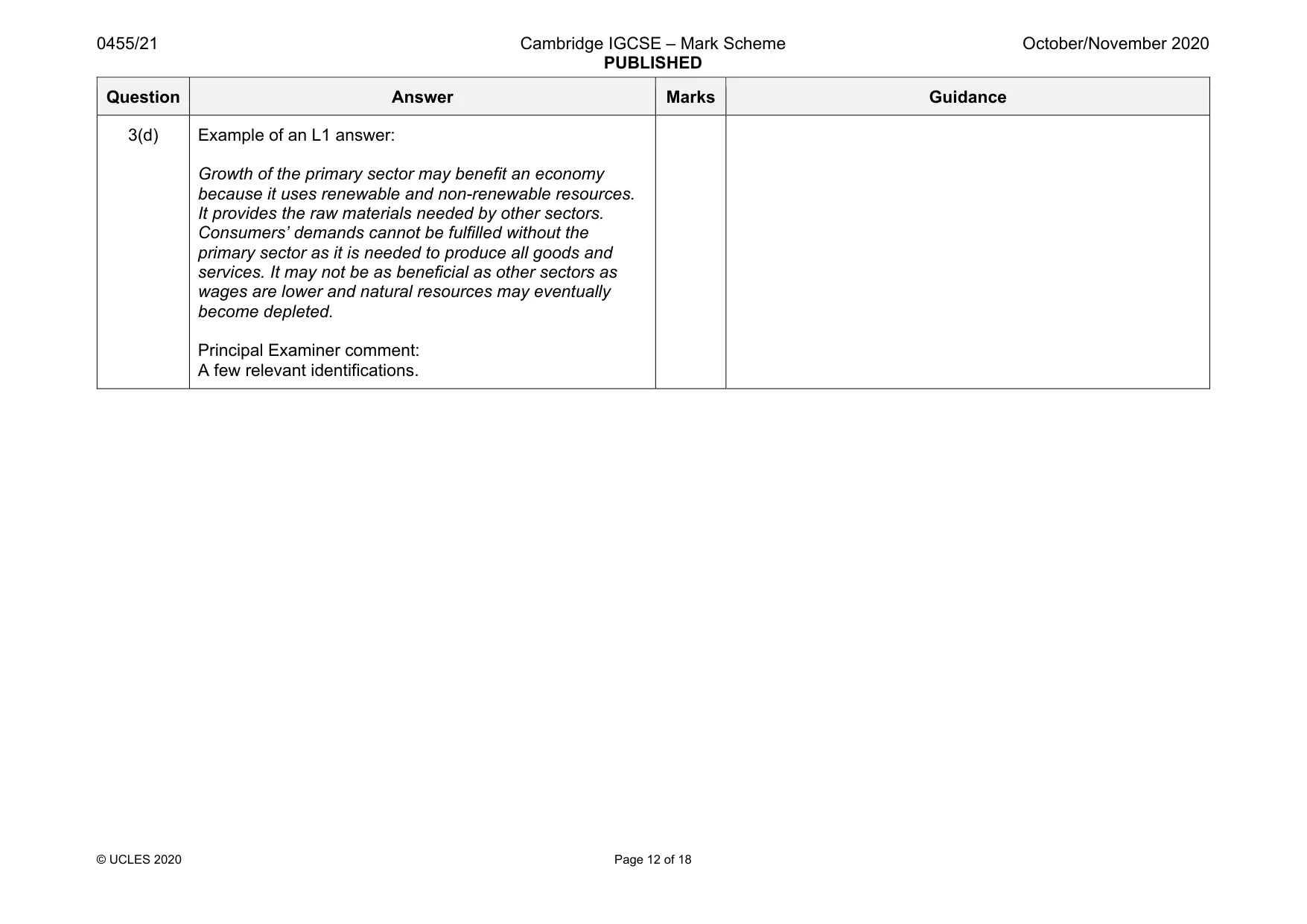 Mark scheme, page 12 of 18