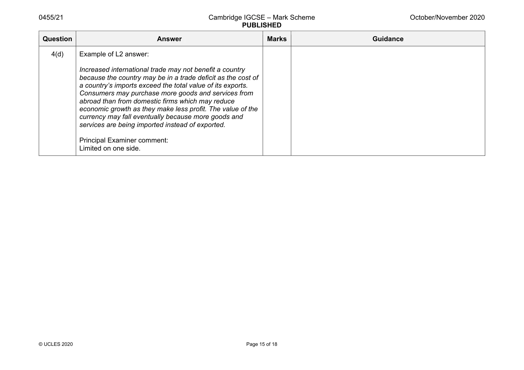 Mark scheme, page 15 of 18