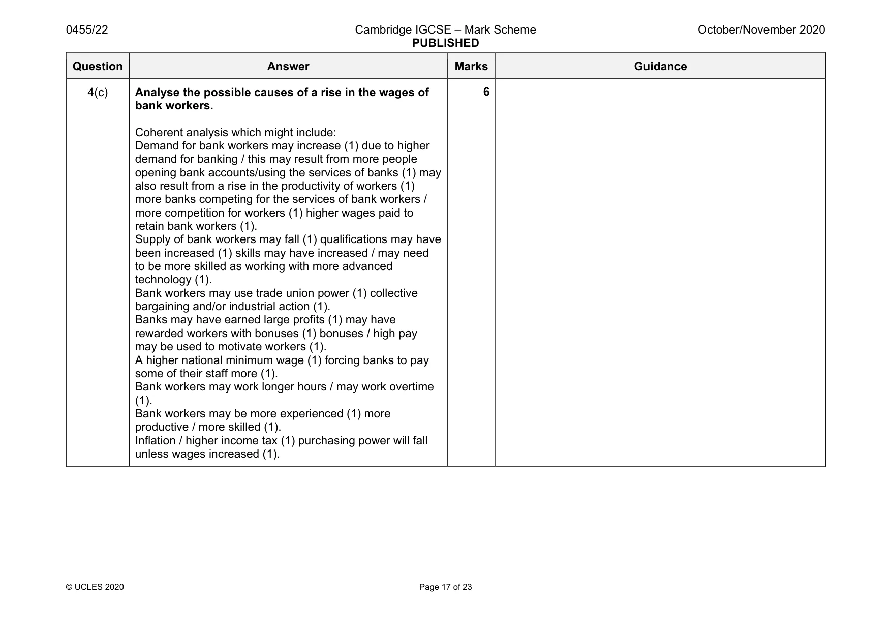 Mark scheme, page 17 of 23